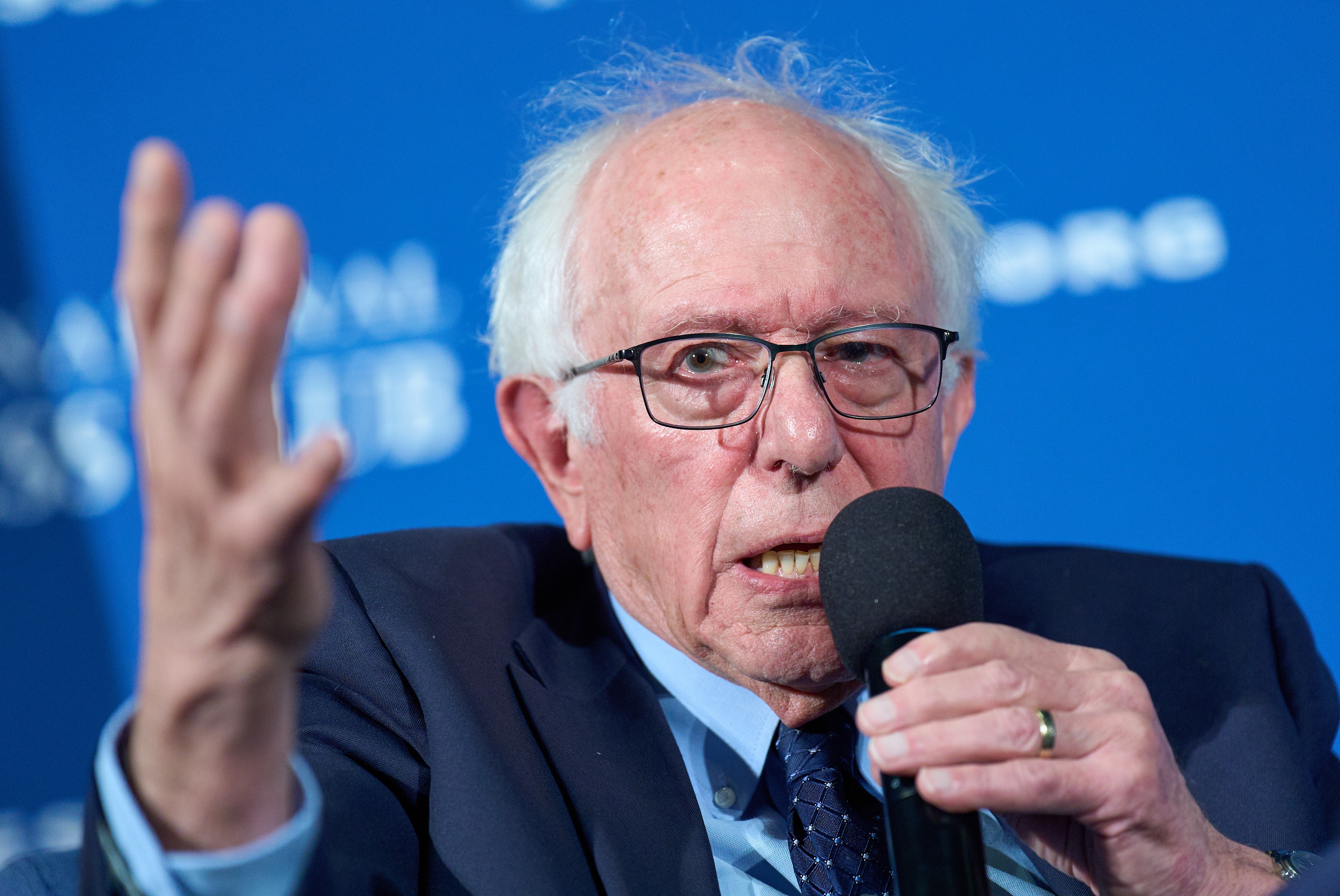 Sen. Bernie Sanders (I-Vermont) spoke about a number of issues, including artificial intelligence, at the National Press Club this month. (Jacquelyn Martin/AP)