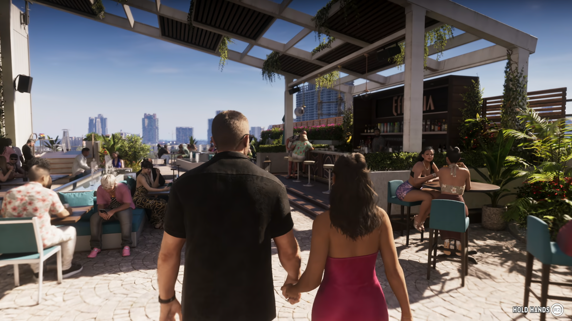 "Grand Theft Auto VI" features dual protagonists Jason and Lucia, a criminal duo in a fictionalized Miami. (Rockstar Games)