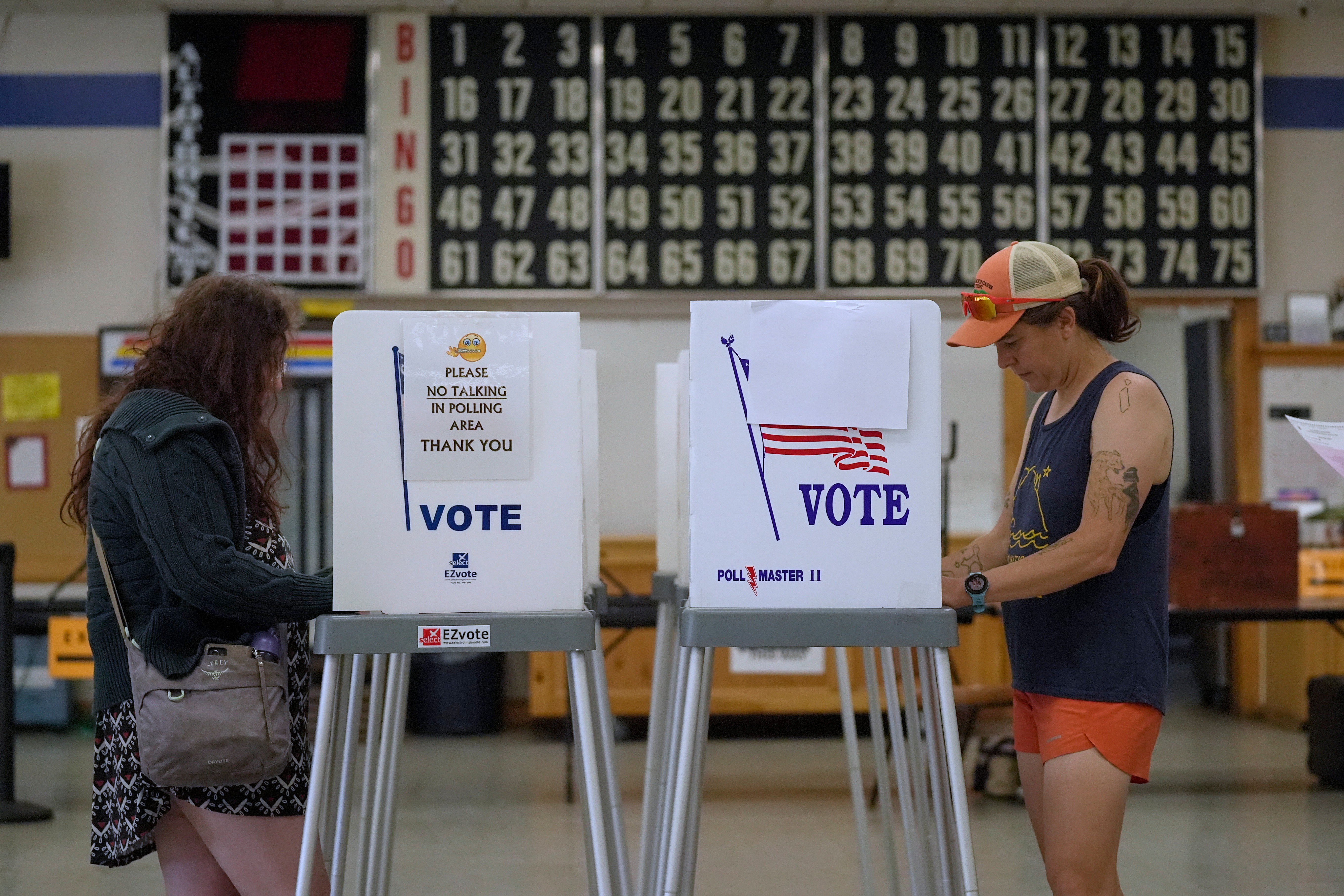 Residents fill out their primary election ballots on June 9 in Belfast, Maine. (Robert F. Bukaty/AP)