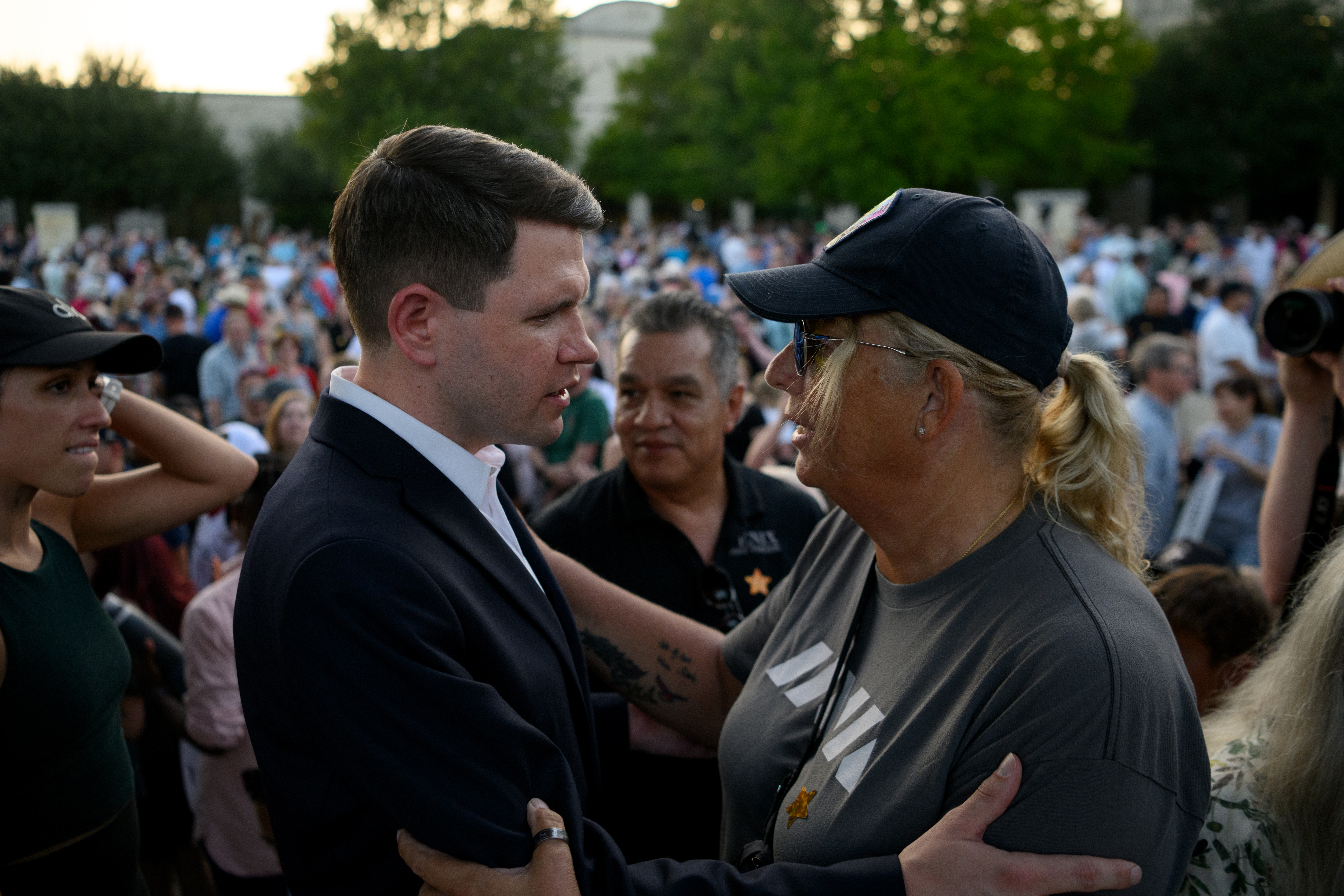 Democratic state Rep. James Talarico greets supporters following a campaign rally in Round Rock, Texas, on Sept. 9, 2025. (Callaghan O’Hare/For The Washington Post)