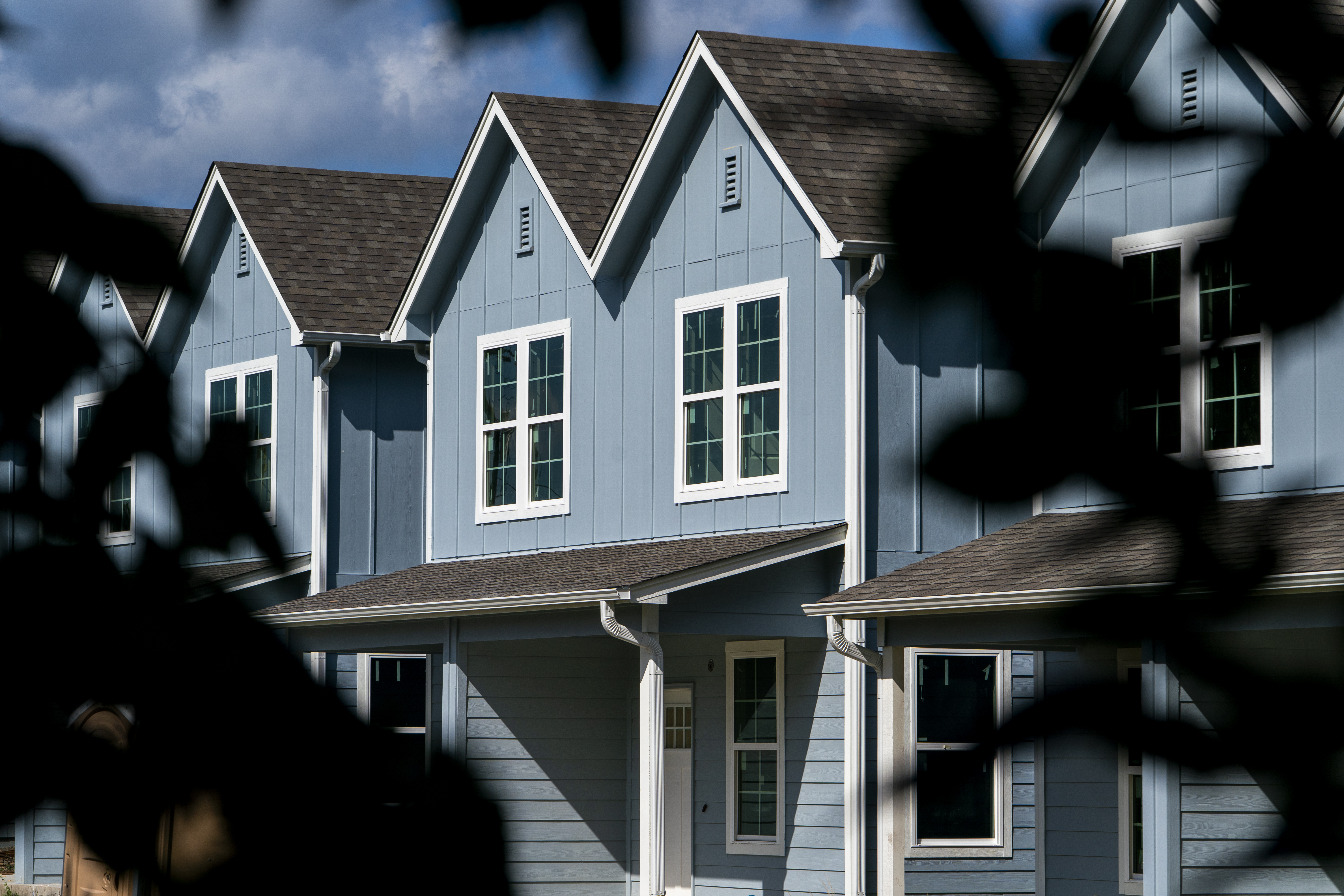 Homes being built using preapproved plans in Claremore. (Nick Oxford/For The Washington Post)