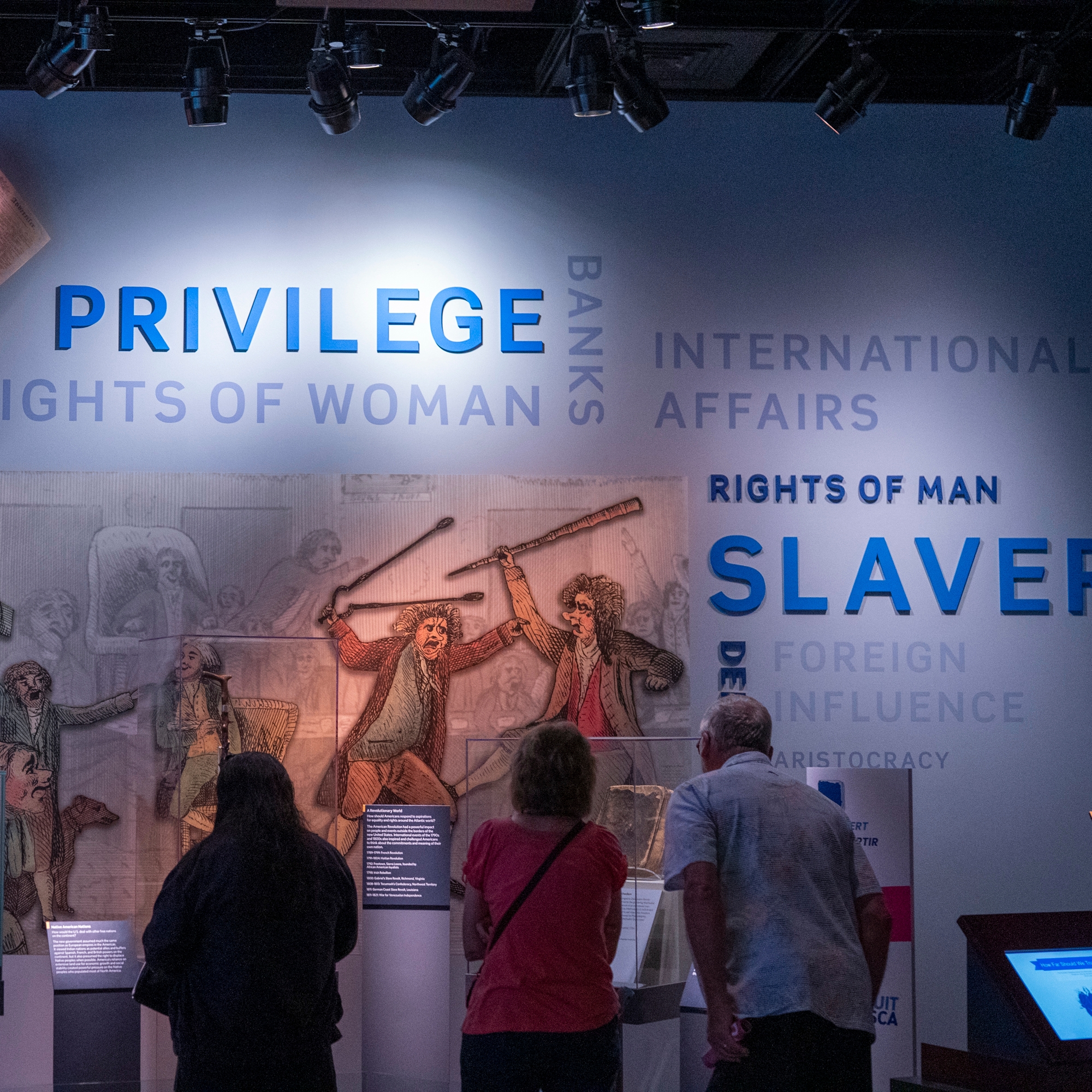 Visitors view the "Many Voices, One Nation" exhibit at the Smithsonian National Museum of American History on June 6, 2026. (Maxine Wallace/The Washington Post)
