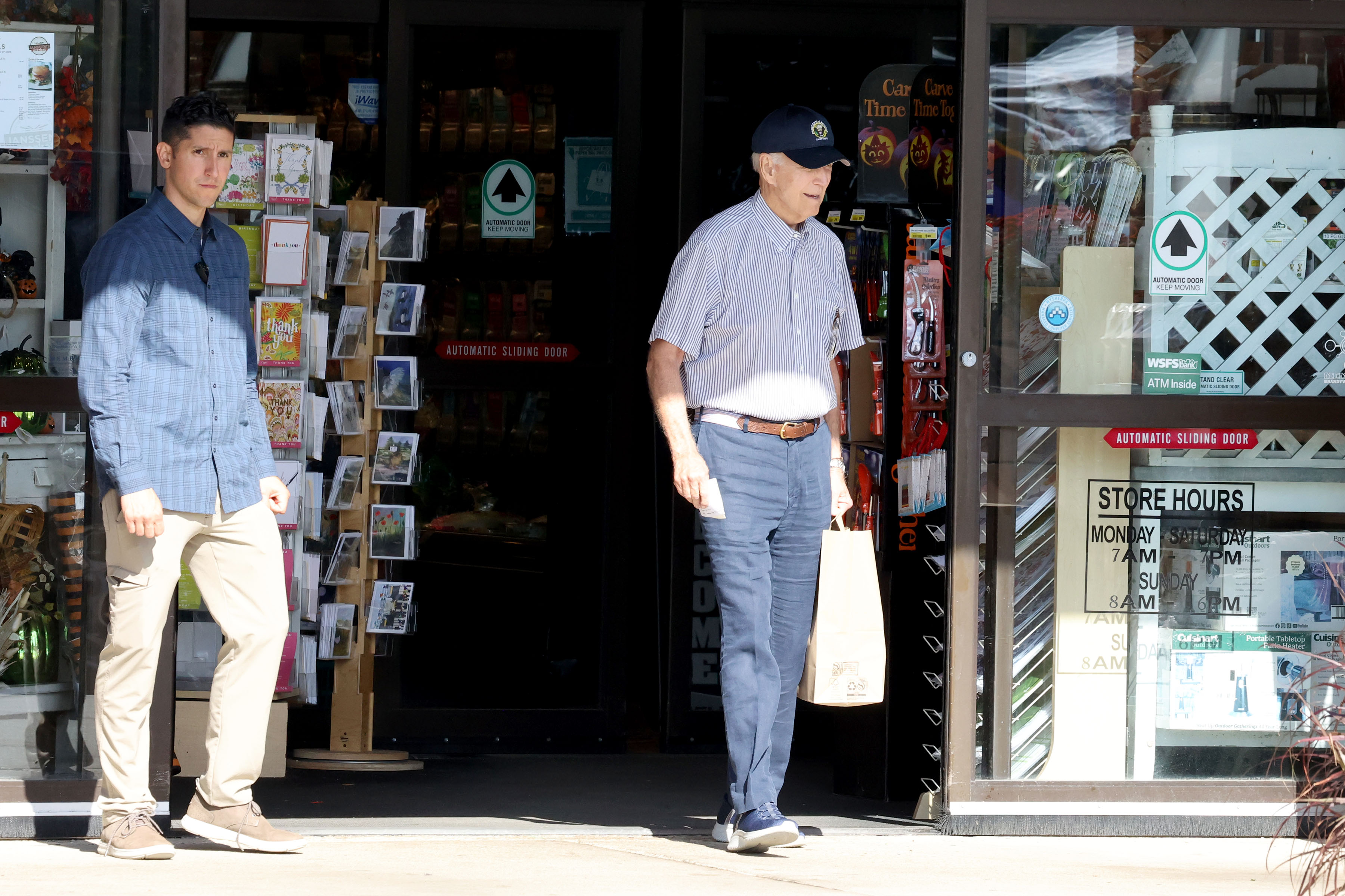 Biden is seen leaving Janssen's Market in Wilmington, Delaware, in September. (Mega/GC Images)