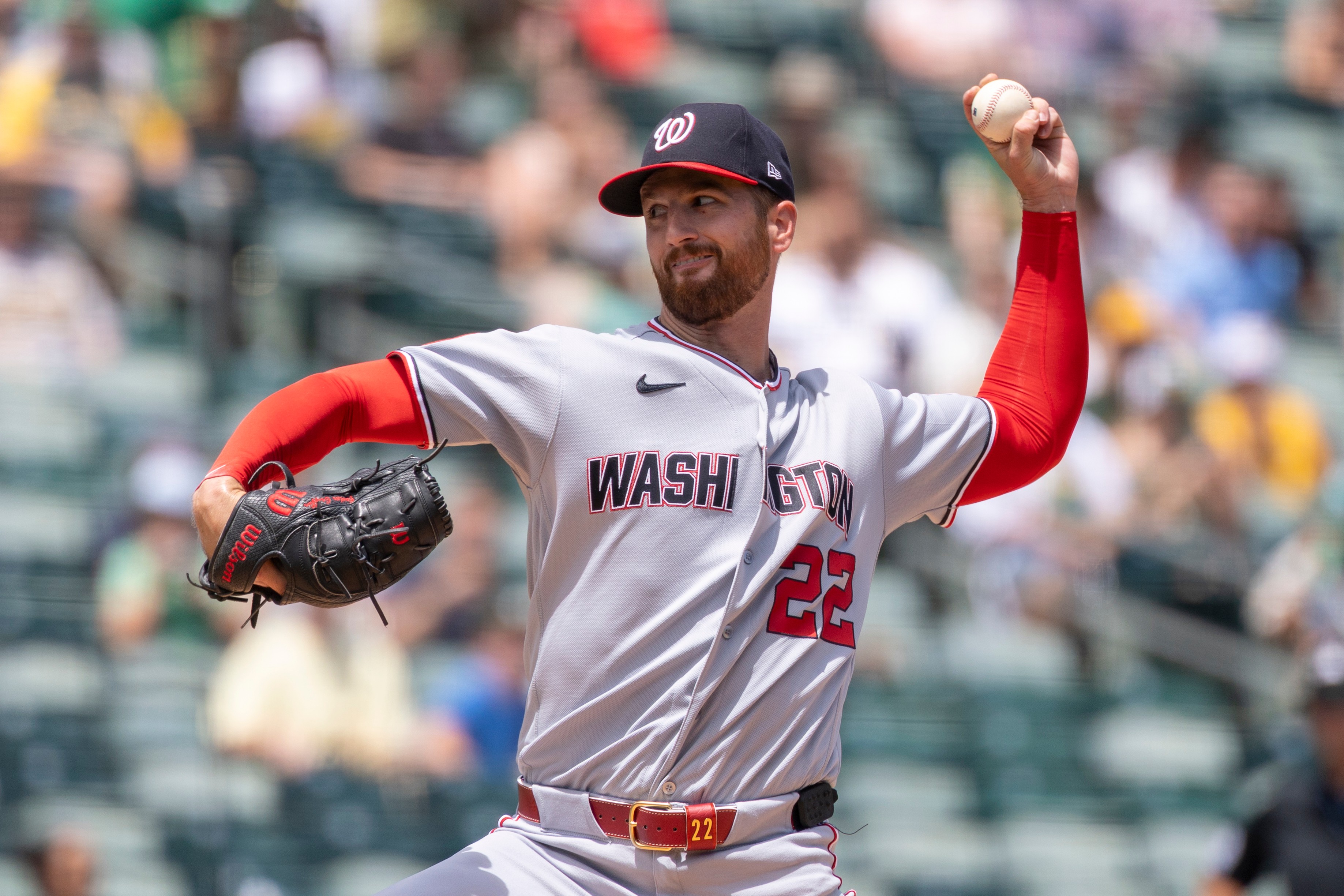 The Nationals could trade pitcher Foster Griffin, whose contract expires at season's end. (Sara Nevis/AP)