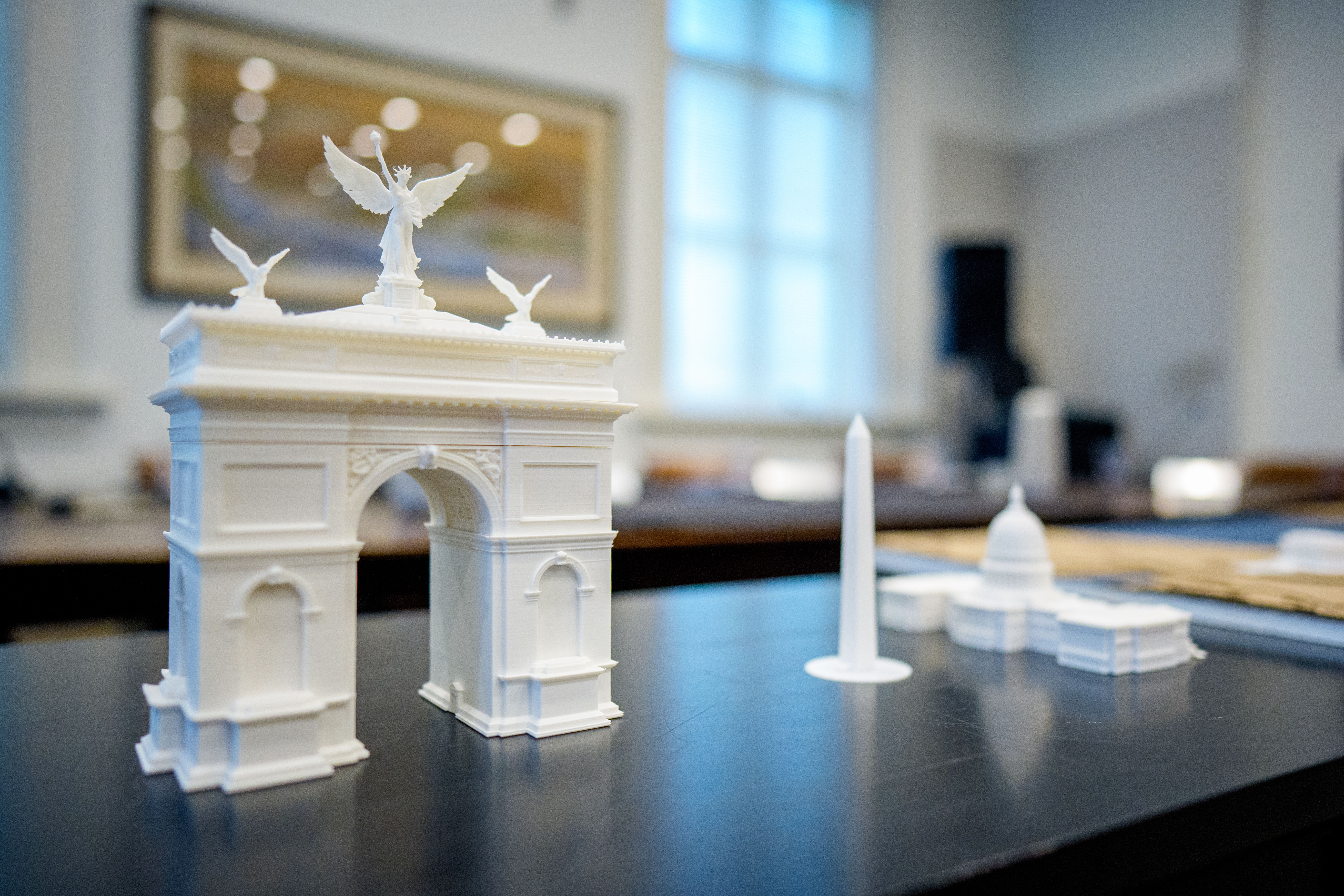 A model of President Donald Trump’s proposed triumphal arch. (Andrew Harnik/Getty Images)