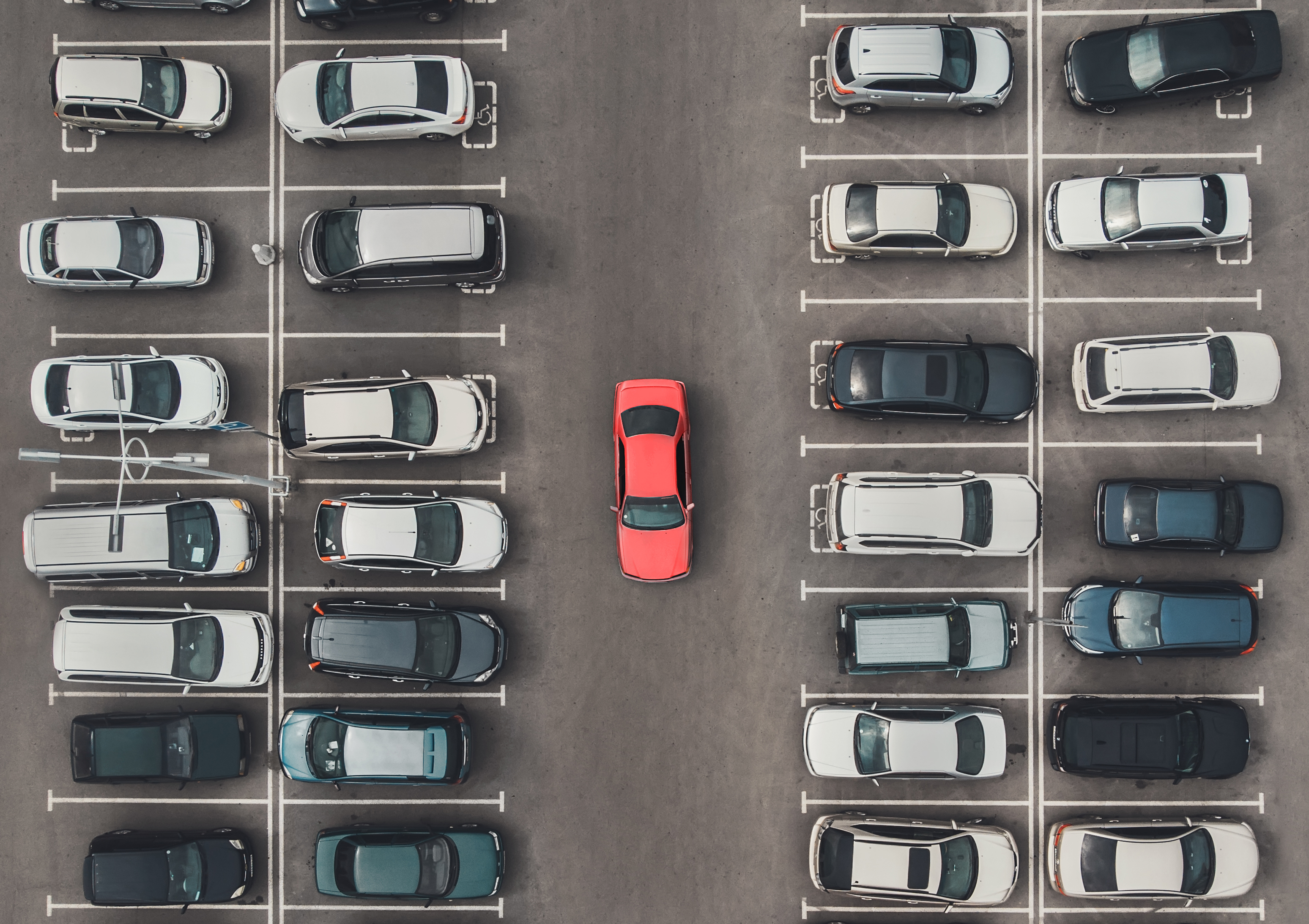 At least this rental car lot has vehicles. (iStock)