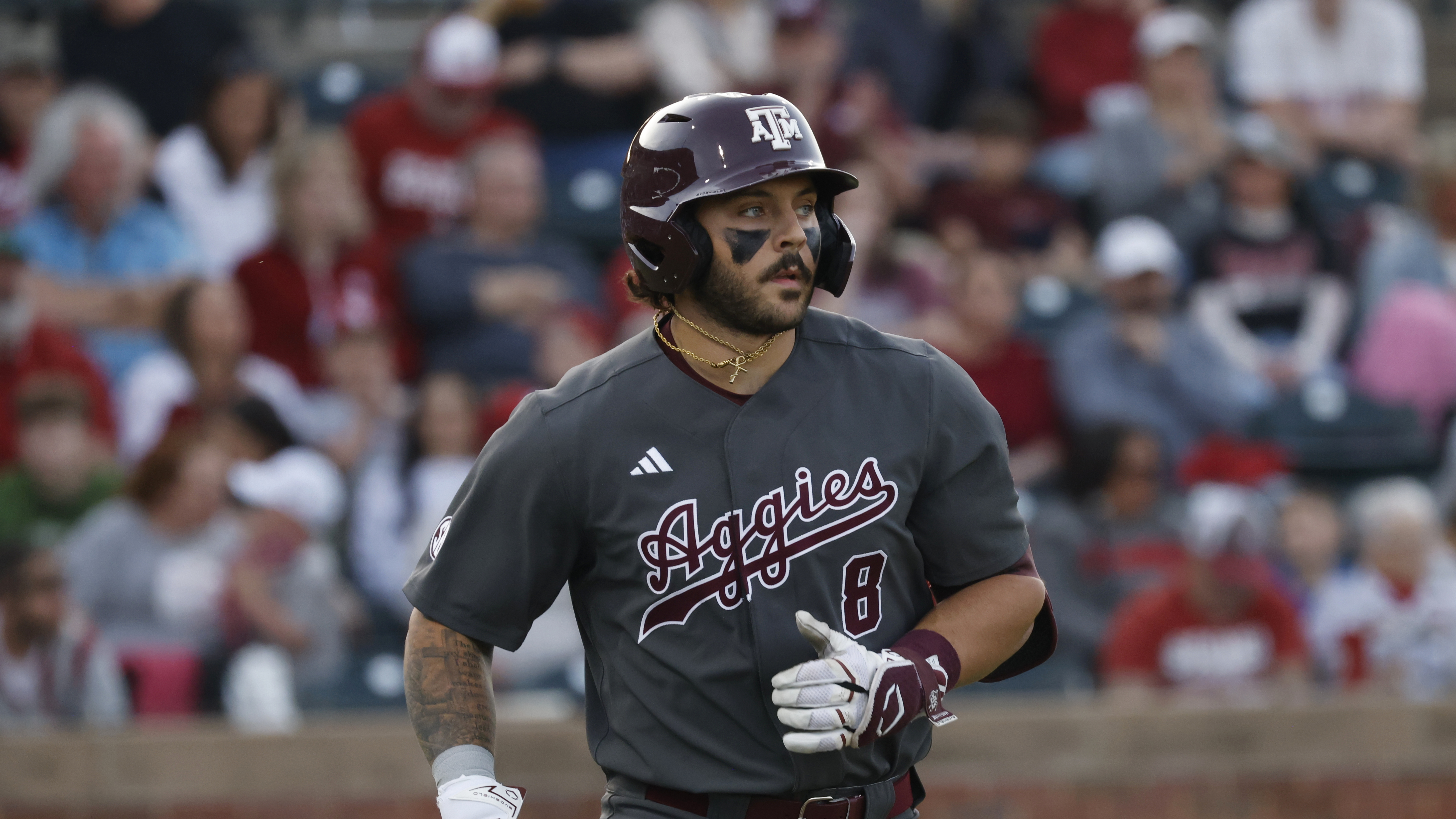 Chris Hacopian hit .319 with a .405 on-base percentage in his sole season at Texas A&M. (Garett Fisbeck/AP)
