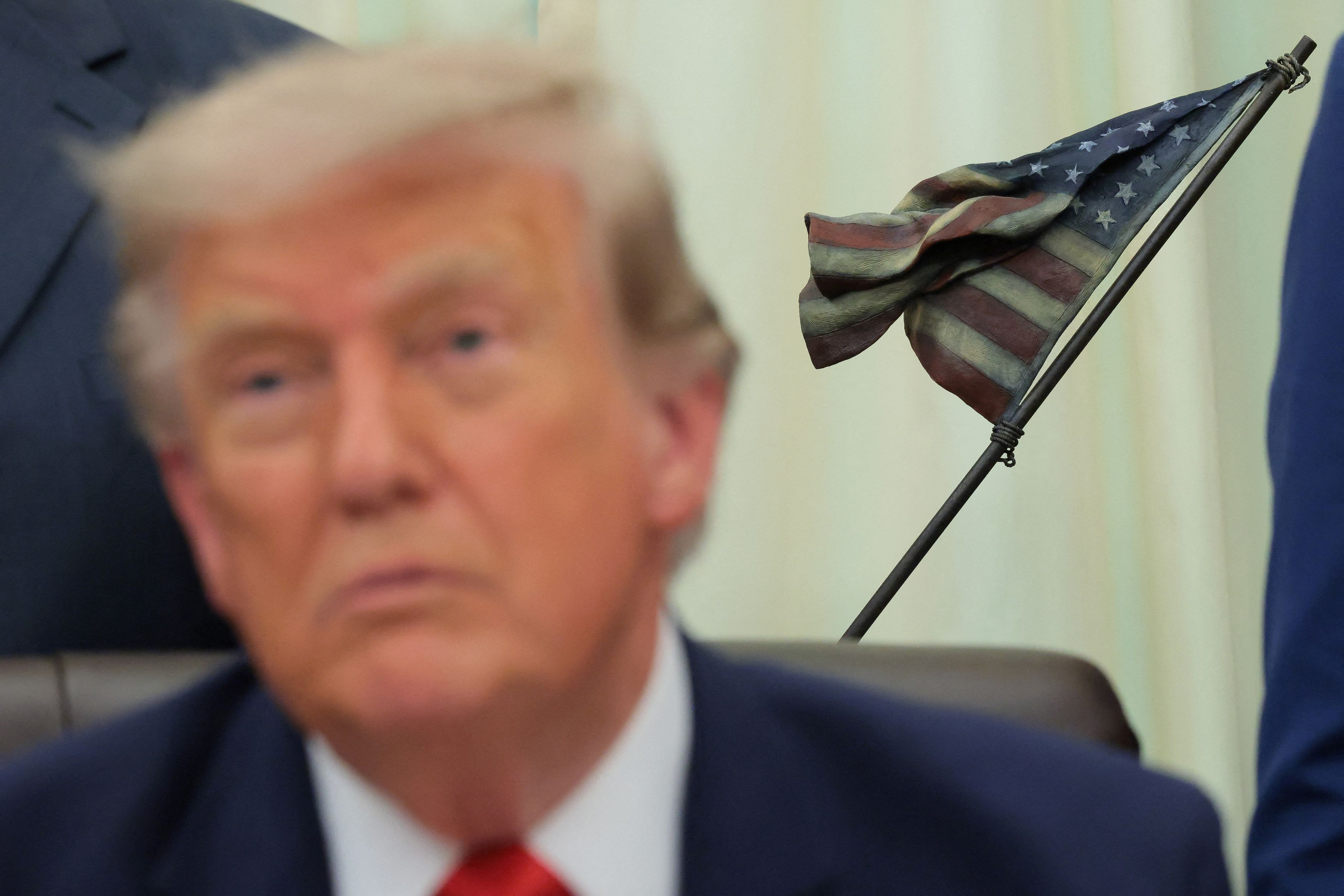 President Donald Trump said Wednesday that the U.S. would hit Iran “hard.” (Kylie Cooper/Reuters)