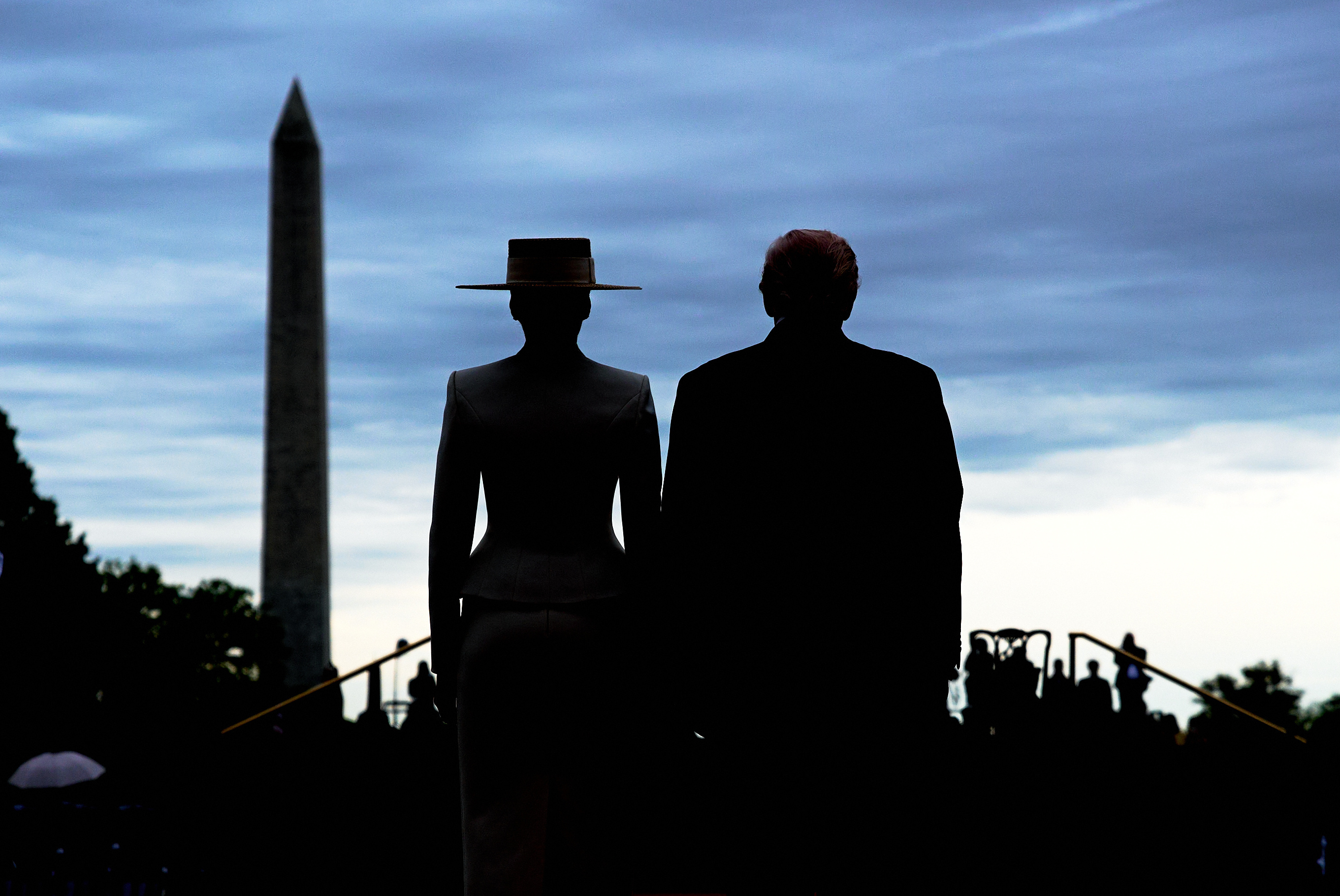 President Donald Trump and first lady Melania Trump at the White House on April 28. (Jacquelyn Martin/AP)