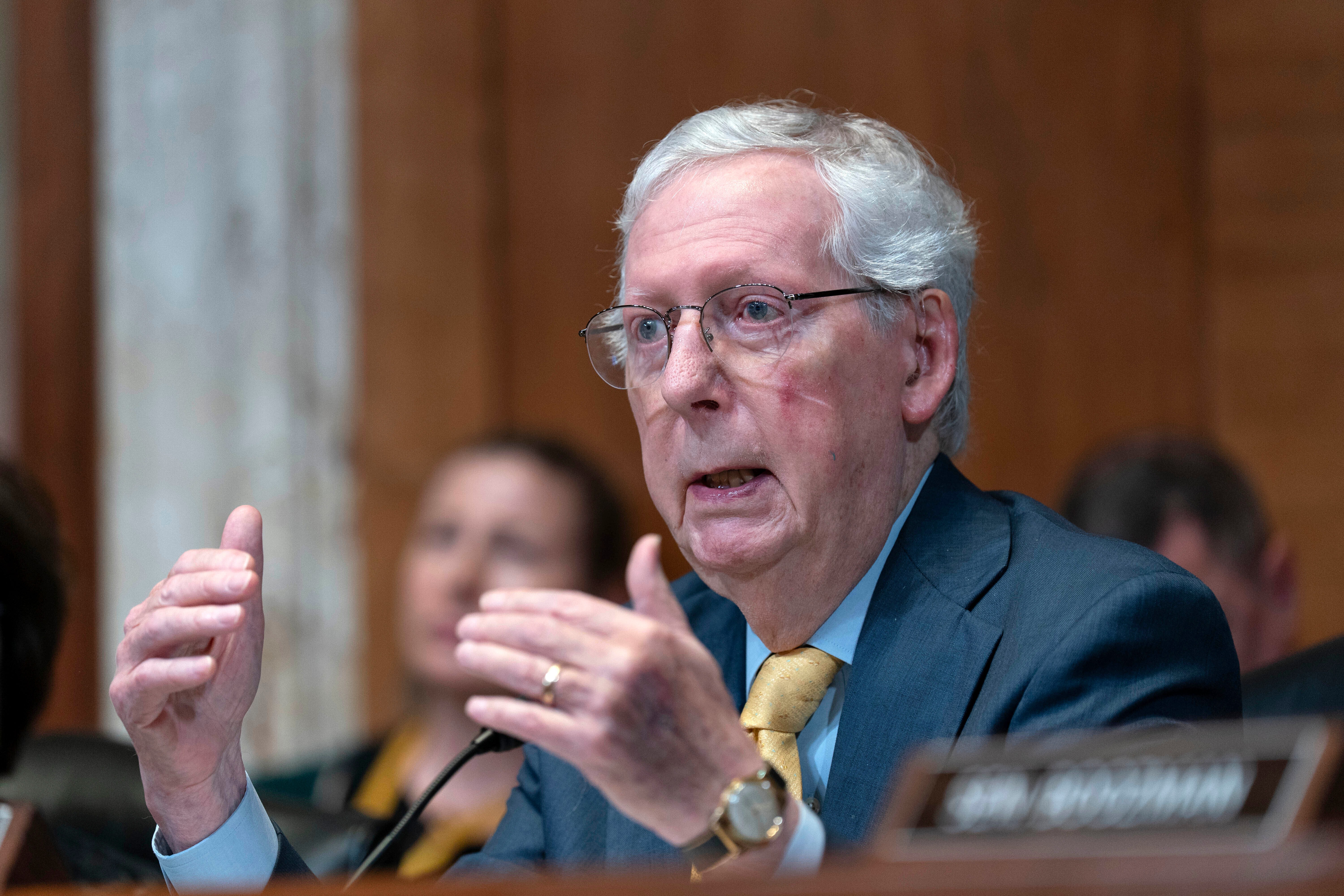 Sen. Mitch McConnell takes part in a hearing on Capitol Hill last year.