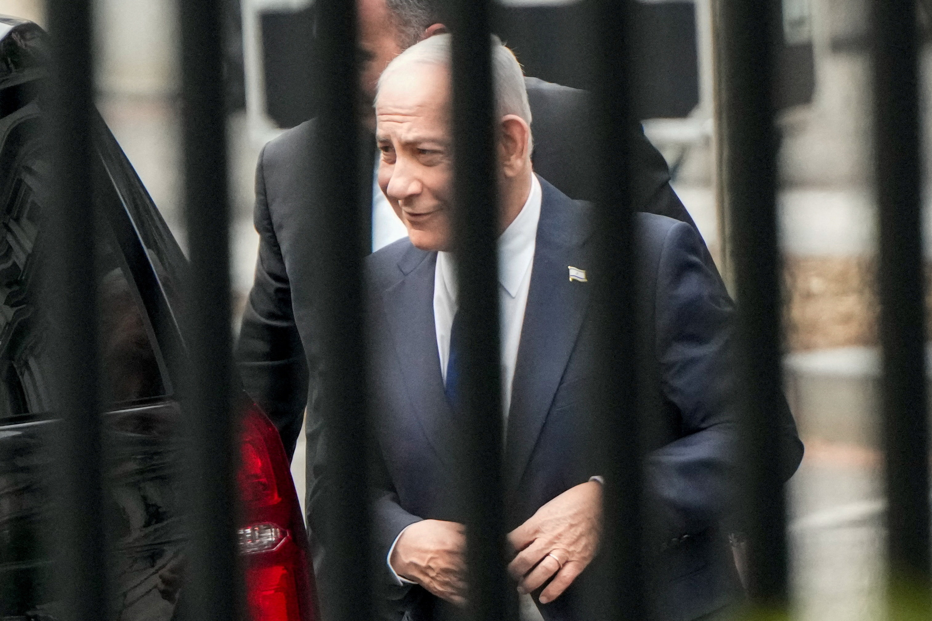 Israeli Prime Minister Benjamin Netanyahu arrives at the White House on Tuesday. (Elizabeth Frantz/Reuters)