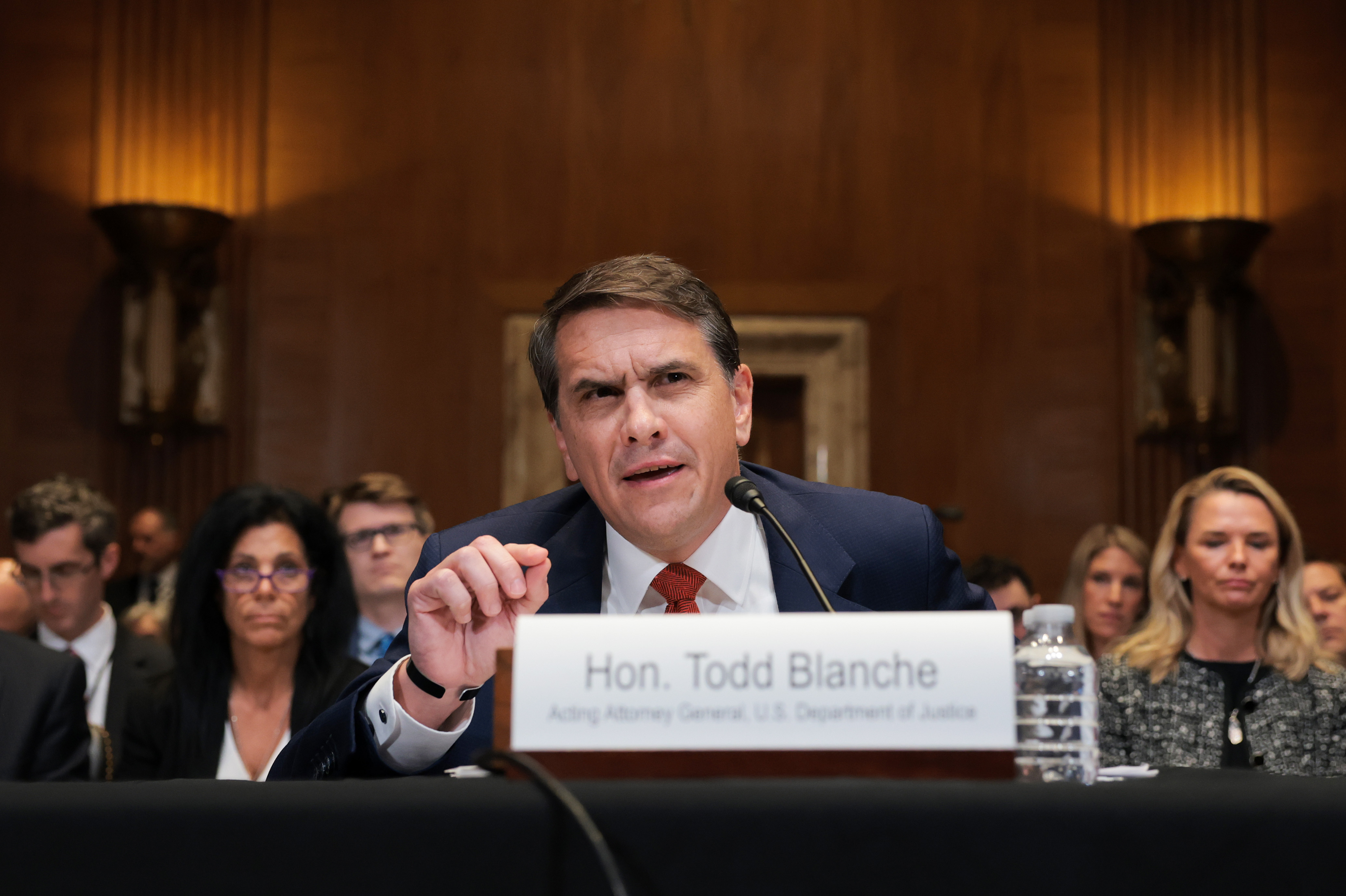 Acting attorney general Todd Blanche testifies on Capitol Hill on May 19. (Anna Moneymaker/Getty Images)