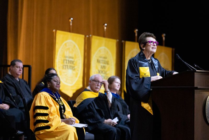 “Have fun, be fearless and make history," King said during her commencement speech. (Cal State LA)