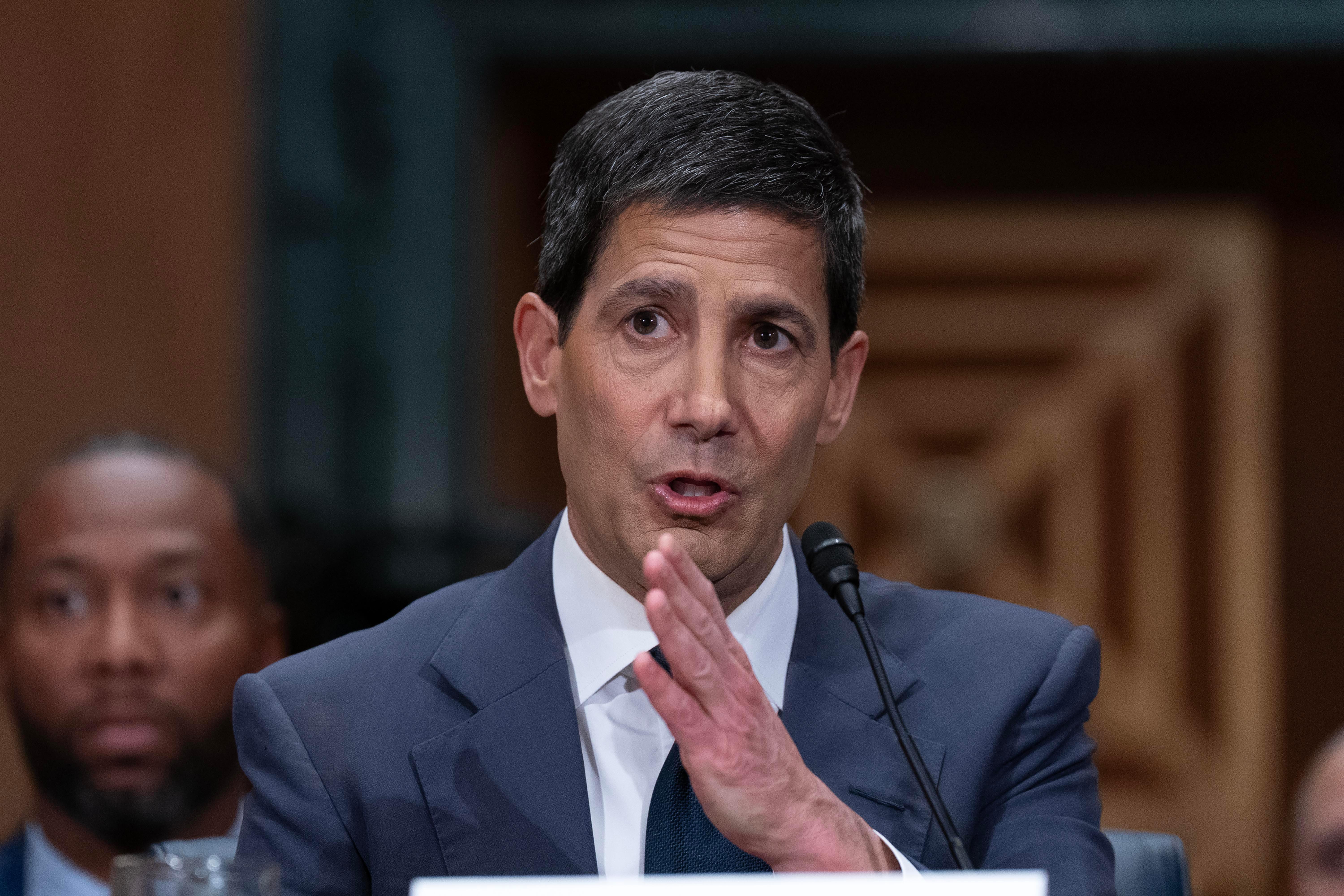 Kevin Warsh testifies during his confirmation hearing before the Senate Banking Committee on April 21. (Jose Luis Magana/AP)
