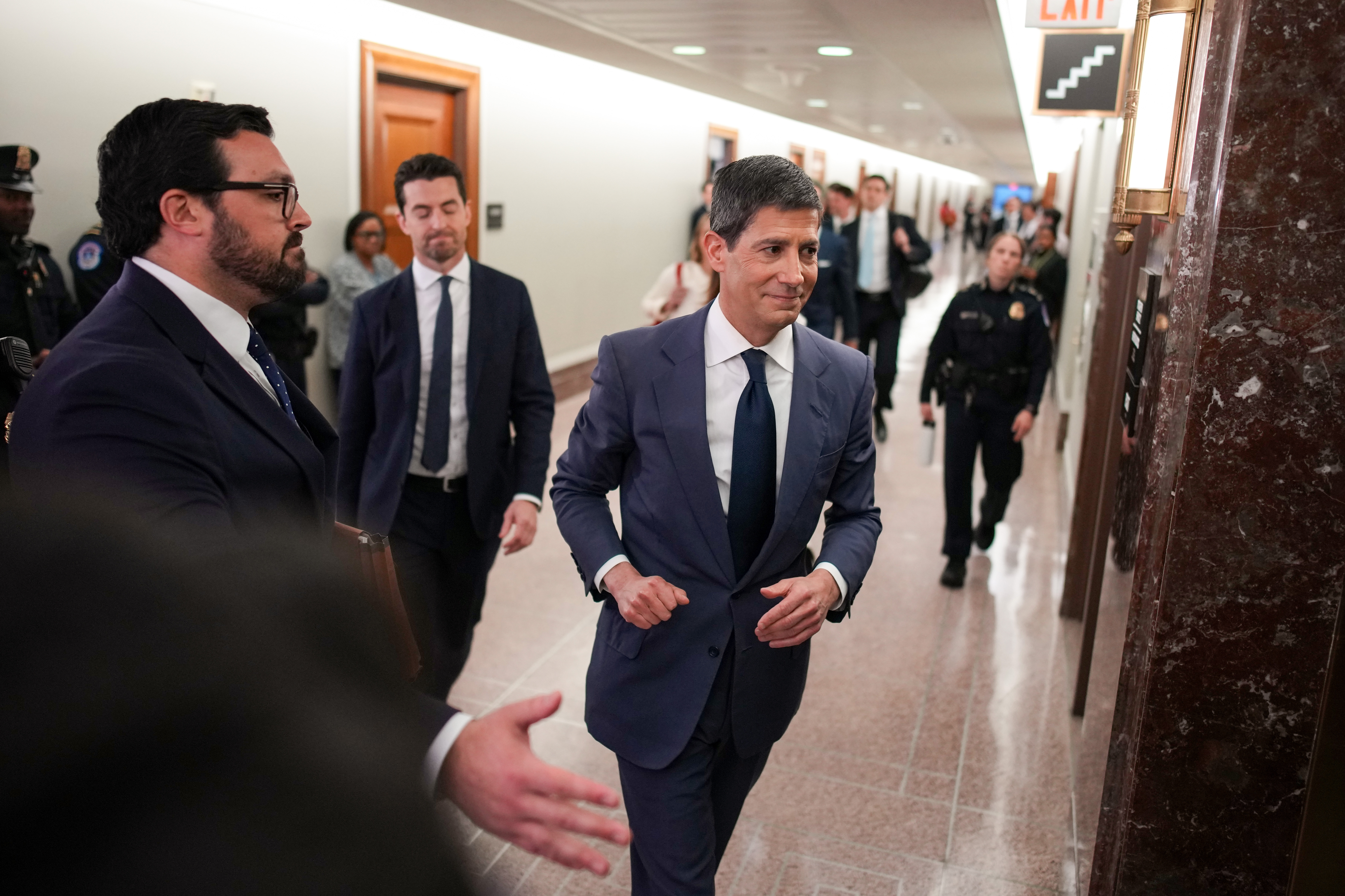Kevin Warsh, President Donald Trump’s nominee for chair of the Federal Reserve, after a Senate confirmation hearing on April 21. (Andrew Harnik/Getty Images)