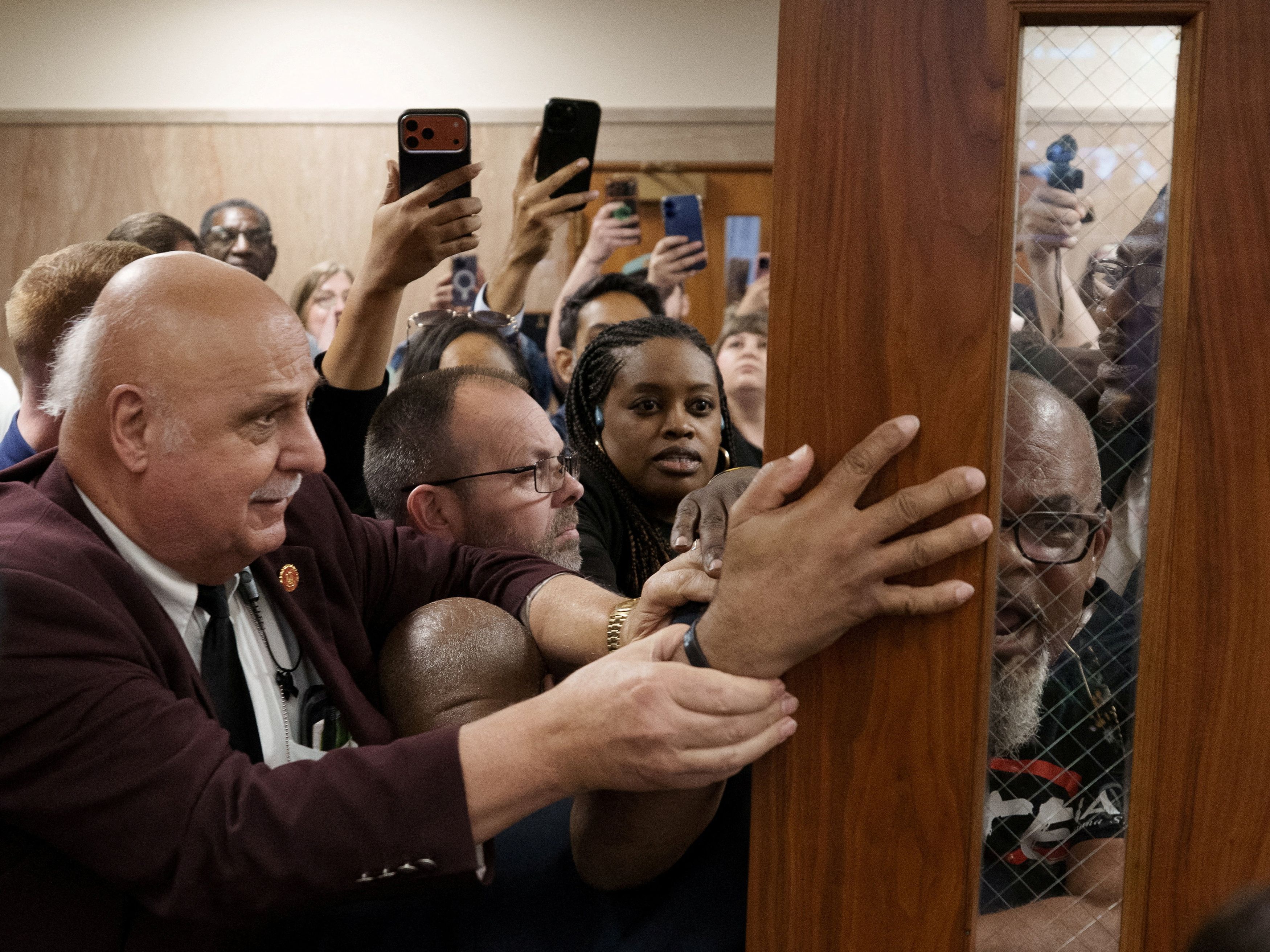 Protesters at a public hearing on redistricting in Baton Rouge on May 8. (Wayan Barre/Reuters)