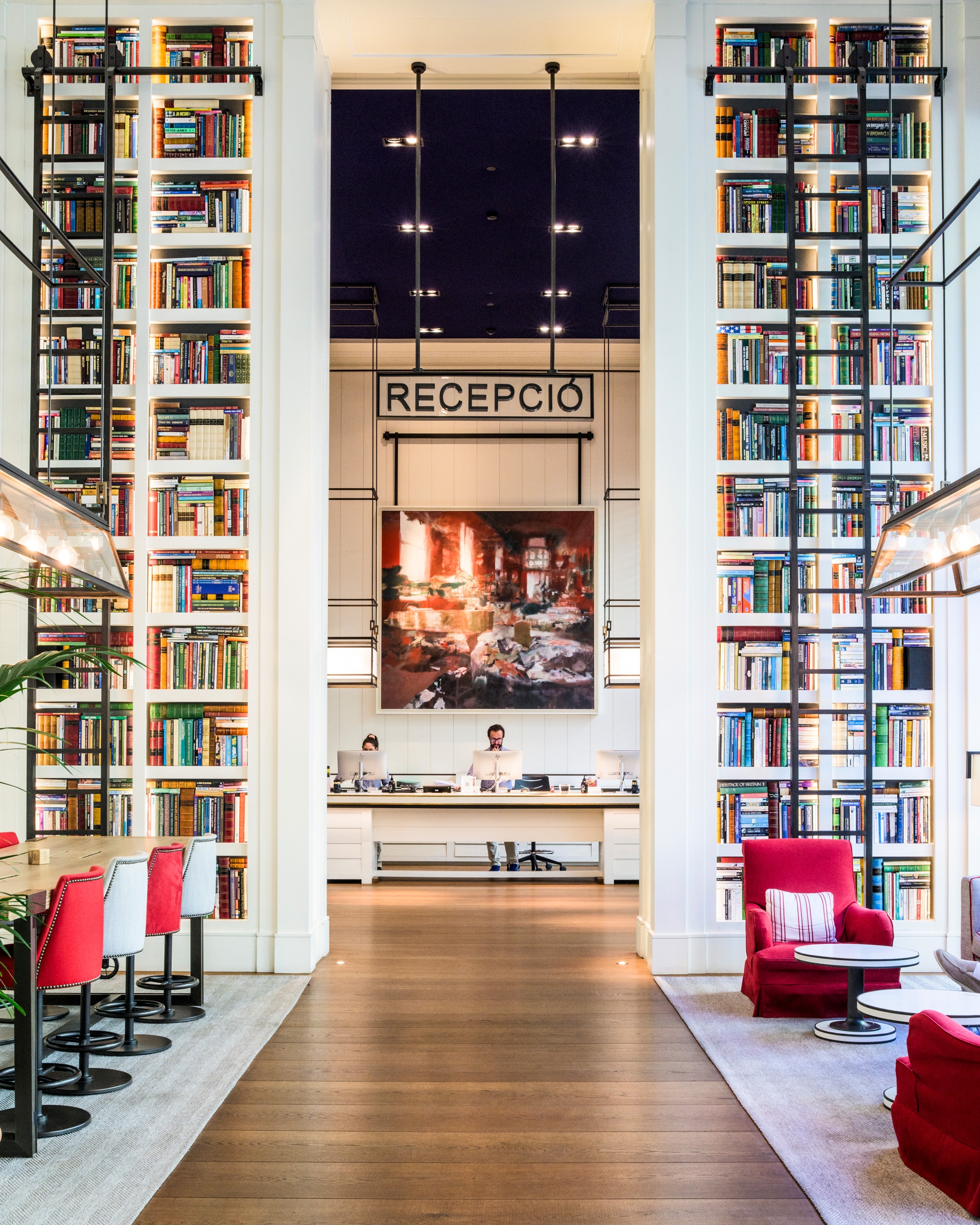 Seventy Barcelona reception and lobby in Barcelona. (Michele Curel/For The Washington Post)