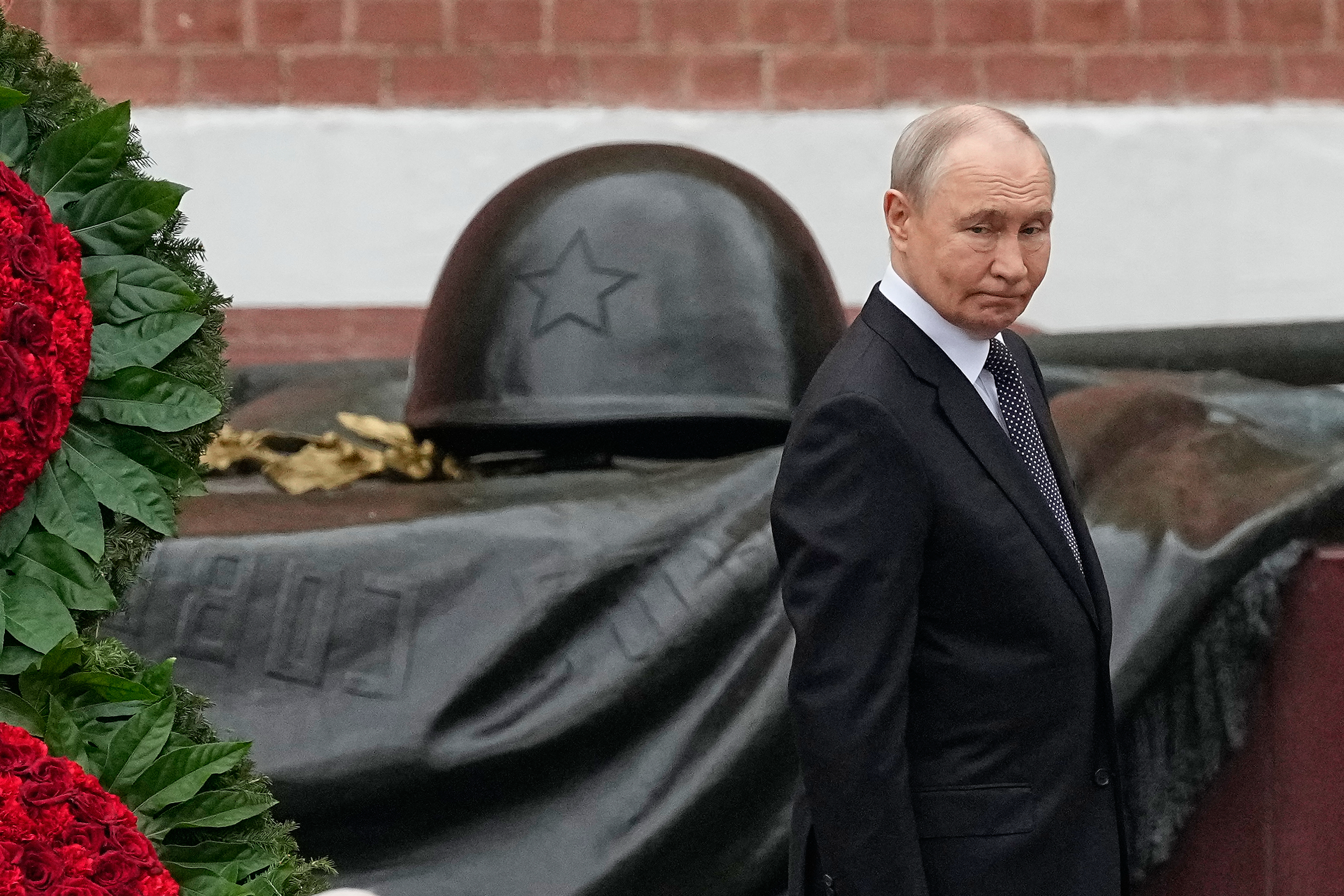 Russian President Vladimir Putin attends a wreath-laying ceremony in Moscow on June 22 marking the 85th anniversary of the Nazi German invasion of the Soviet Union during World War II. (Alexander Zemlianichenko/Pool/AP)