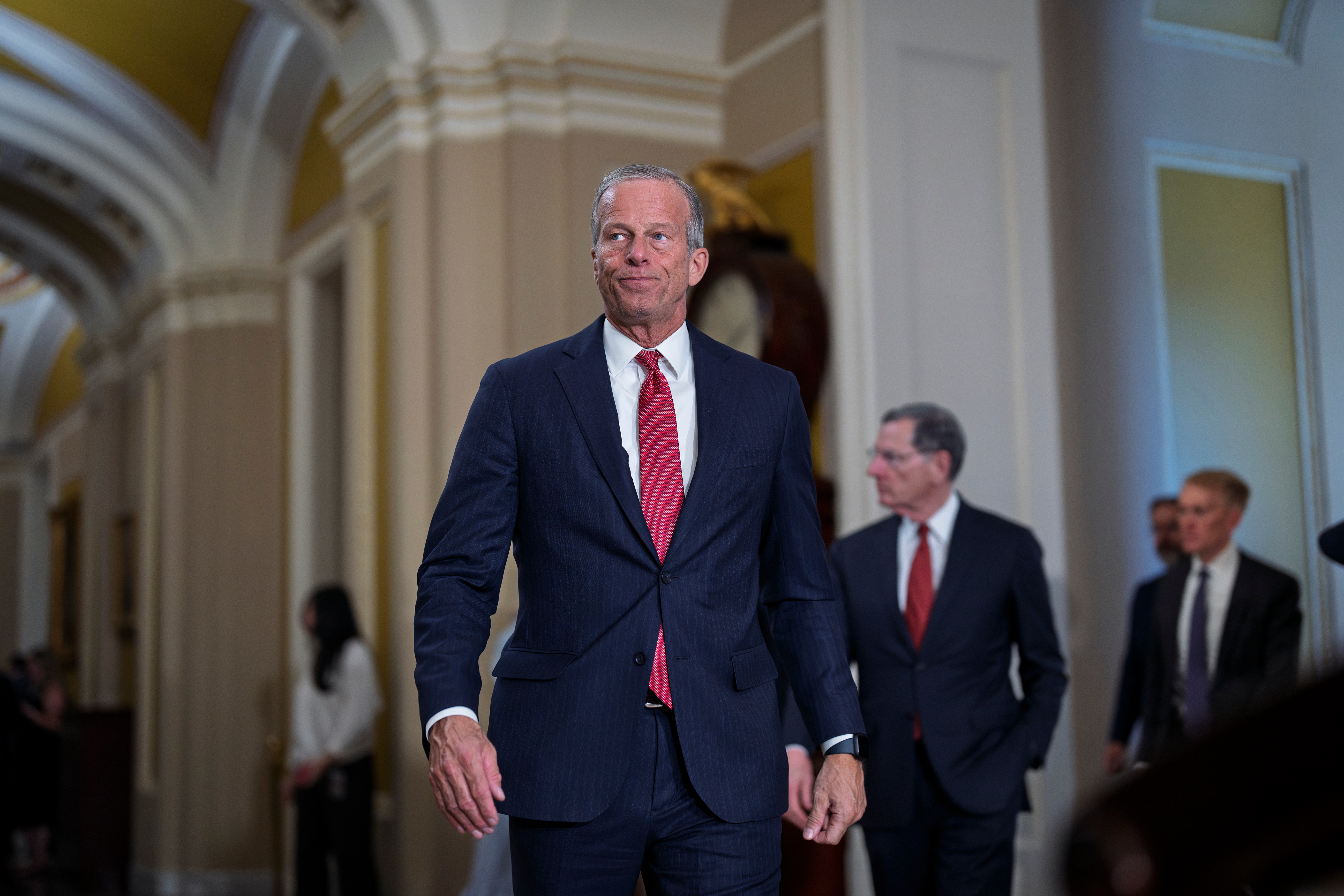 Senate Majority Leader John Thune (R-South Dakota) at the Capitol on Tuesday. (J. Scott Applewhite/AP)