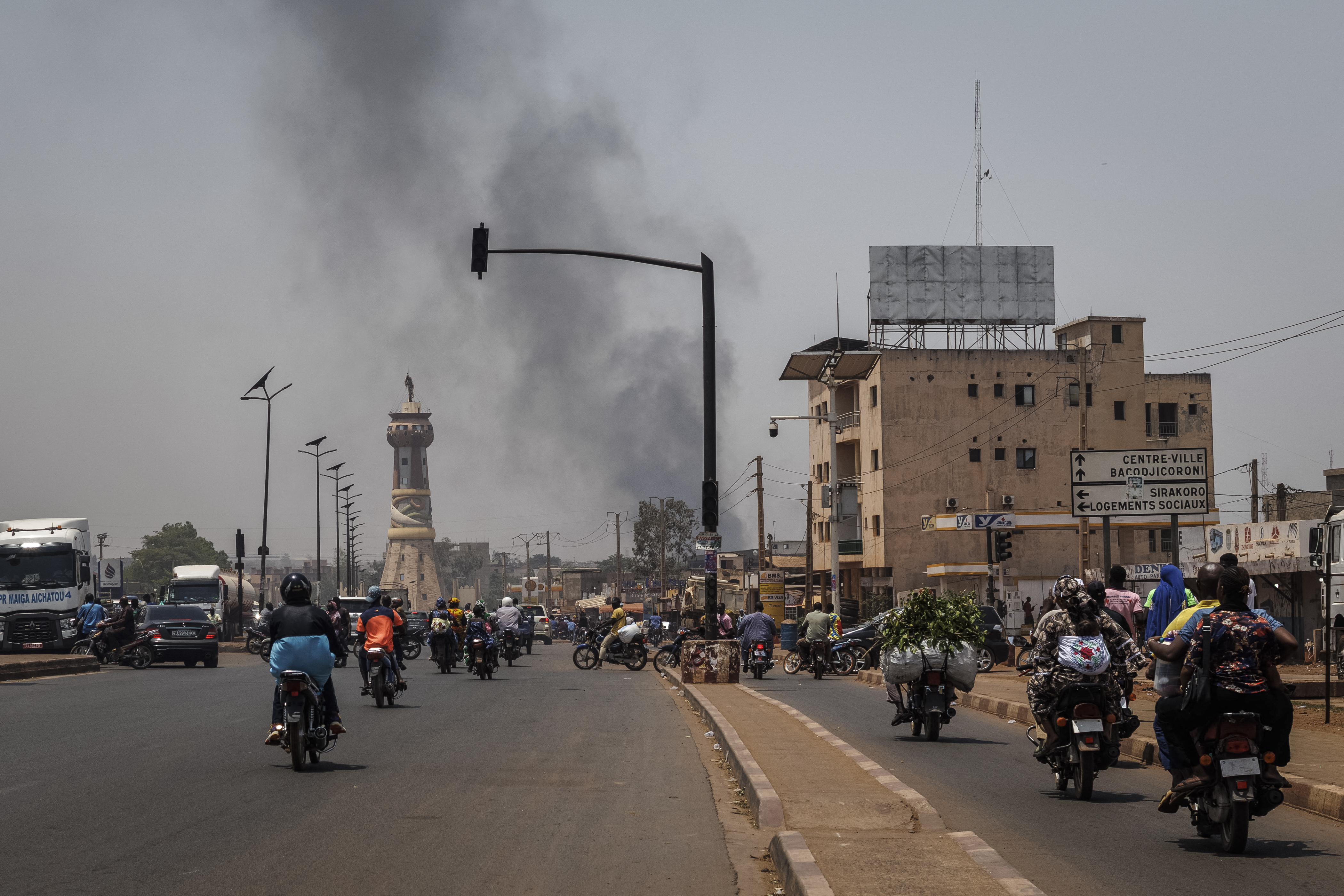 Smoke rises Sunday in Bamako, Mali. (AFP/Getty Images)