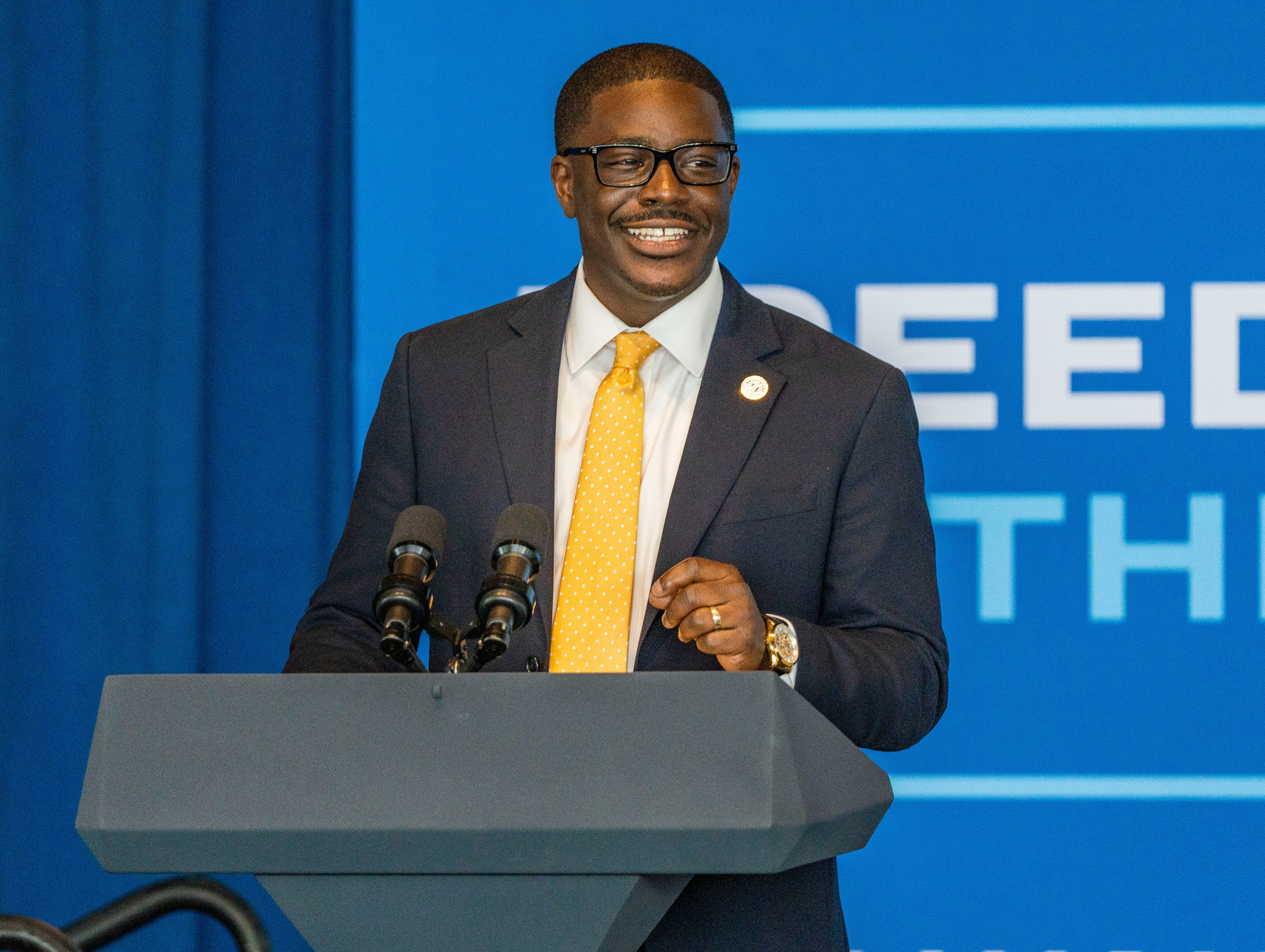 Milwaukee County Executive David Crowley won the Democratic primary and will face Republican Tom Tiffany in November. (Jovanny Hernandez/USA TODAY Network/Reuters Connect)