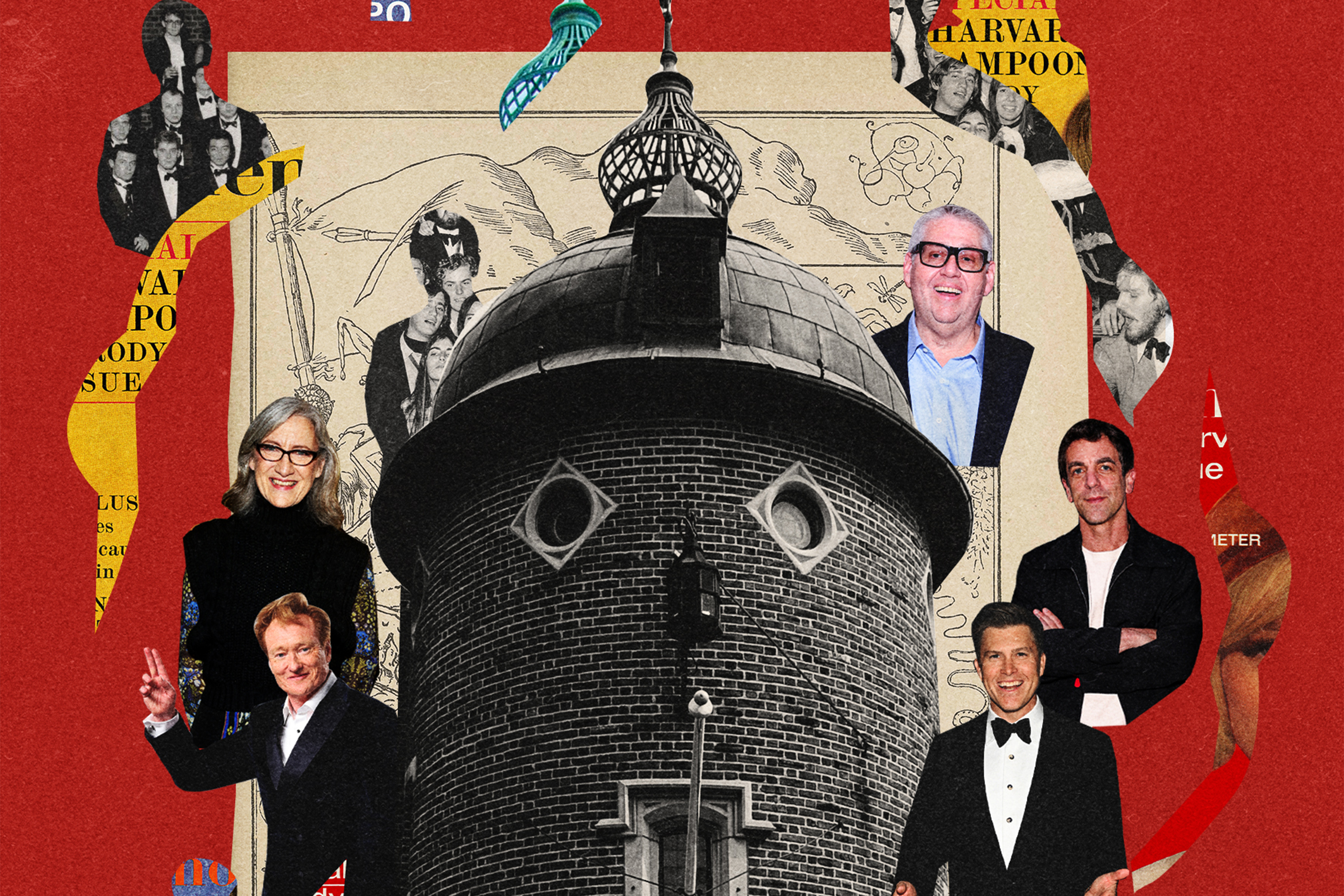 (The Washington Post/Illustration by Natalie Vineberg/The Washington Post; Slaven Vlasic/Getty Images for the American Museum of Natural History; Manoli Figetakis/Getty Images; Amy Sussman/Getty Images; Andy Kropa/Invision/AP; Paul Morigi/Getty Images; The Harvard Lampoon. Inc.; John Bailey Owen; iStock)