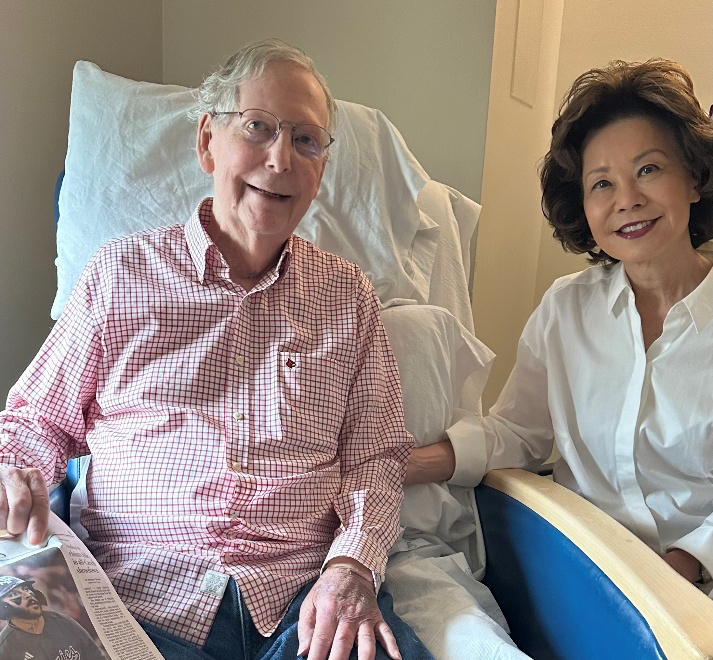 Sen. Mitch McConnell (R-Kentucky) and his wife, Elaine Chao, in a photo released by his office. (Office of Mitch McConnell)