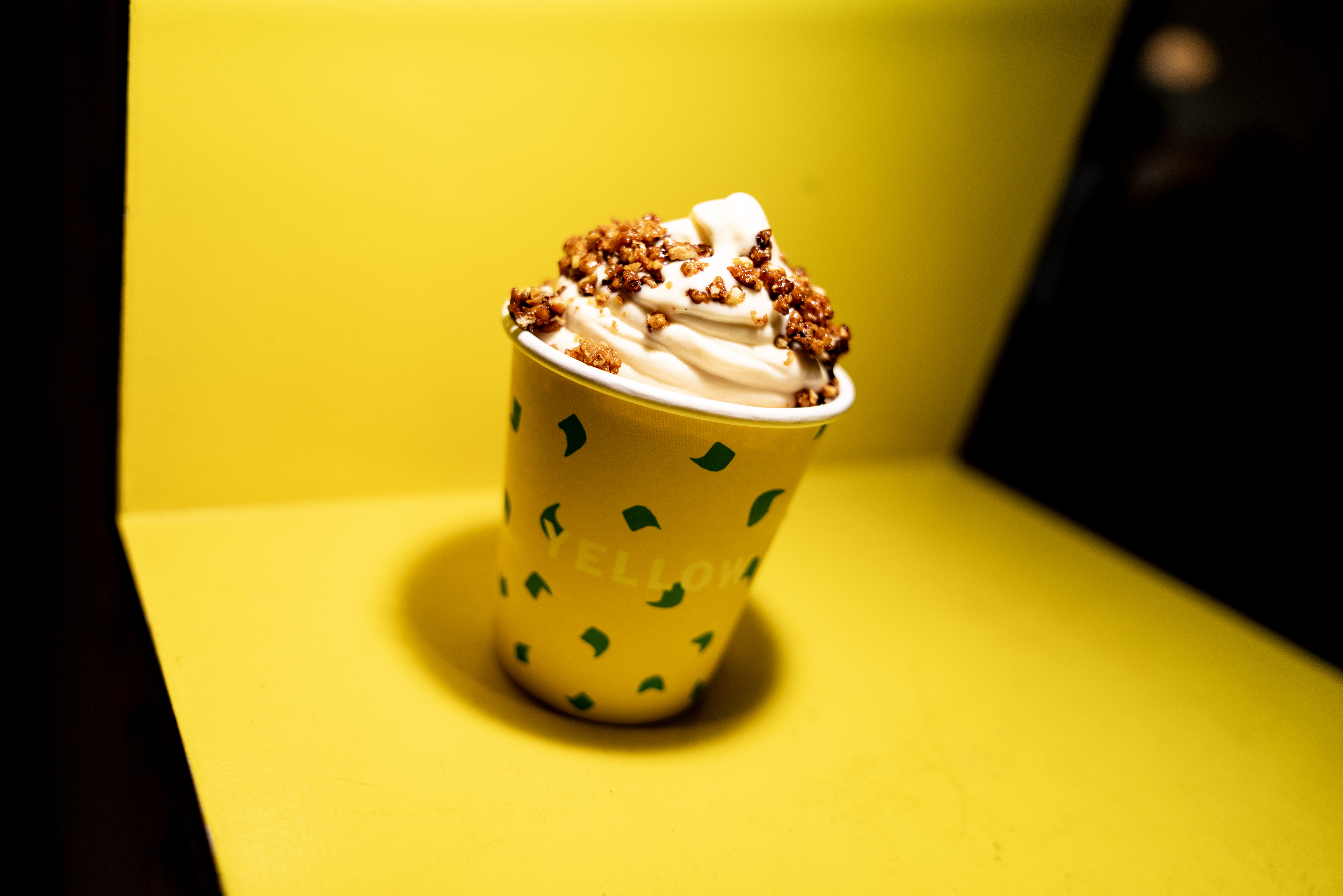 A cup of tahini oat soft serve at Yellow in Georgetown. (Christine Kao/The Washington Post)