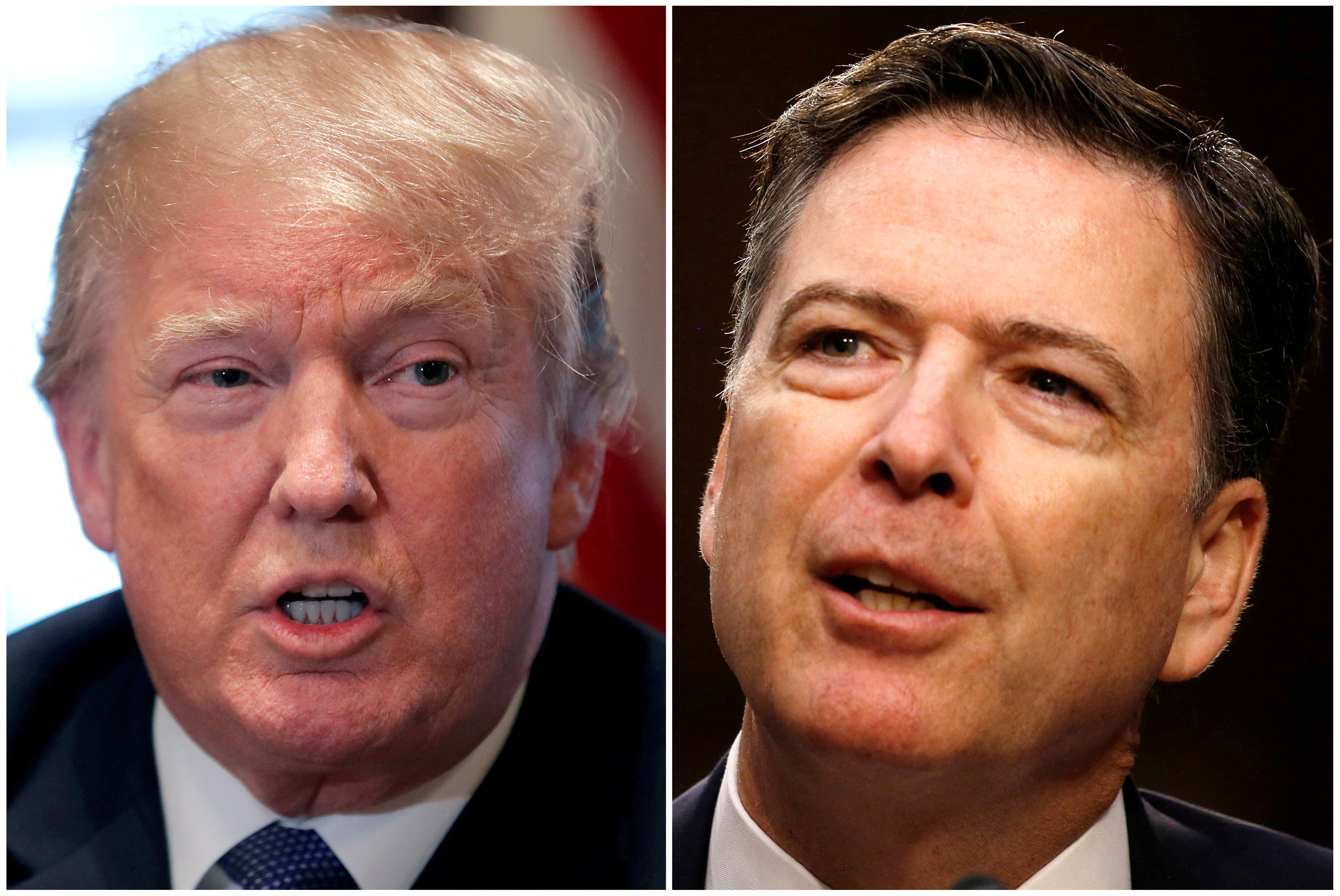 The Justice Department under President Donald Trump has repeatedly gone after former FBI director James B. Comey, right. (Carlos Barria/Reuters)