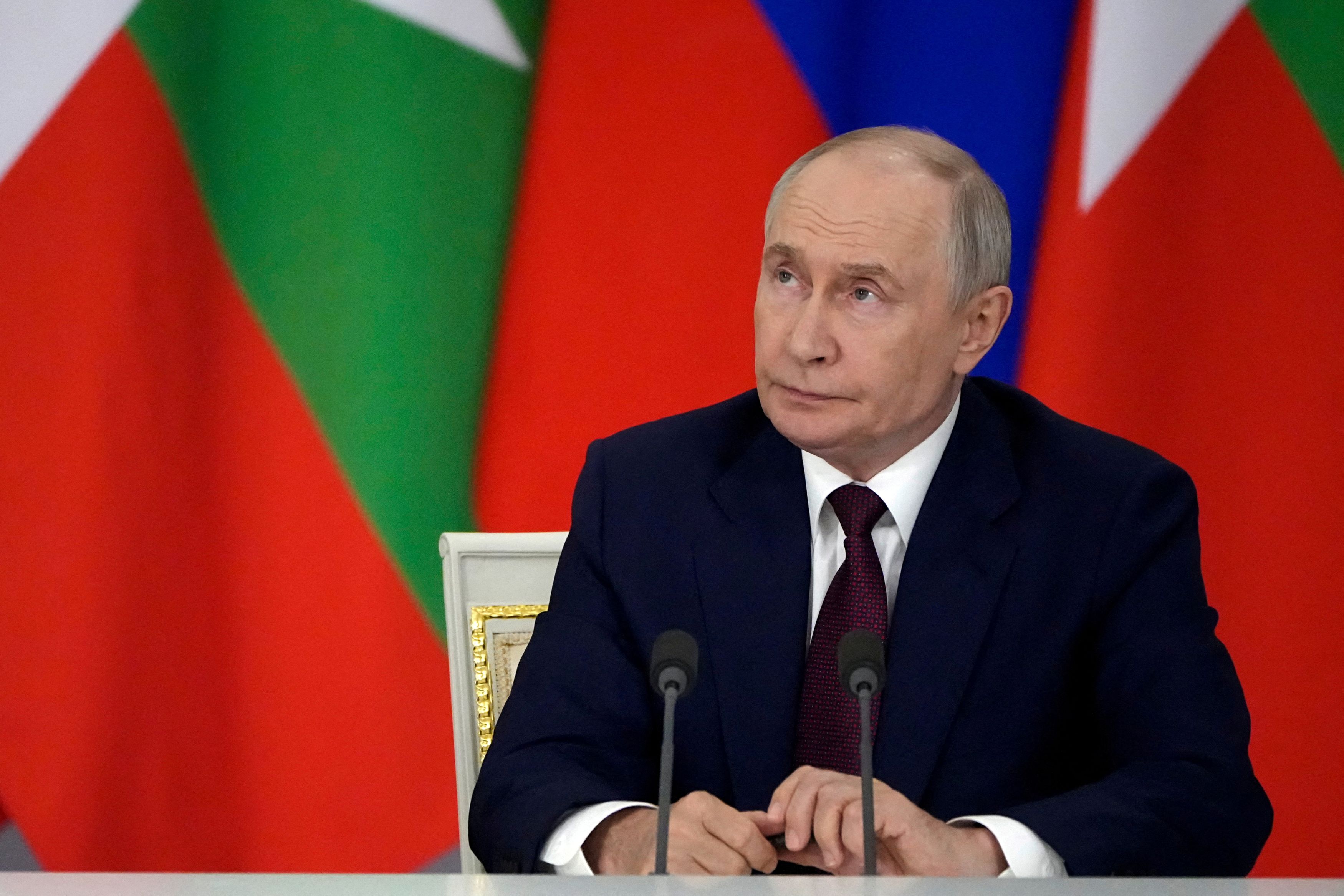 Russian President Vladimir Putin attends a meeting at the Grand Kremlin Palace in Moscow last month. (Alexander Zemlianichenko/Reuters)