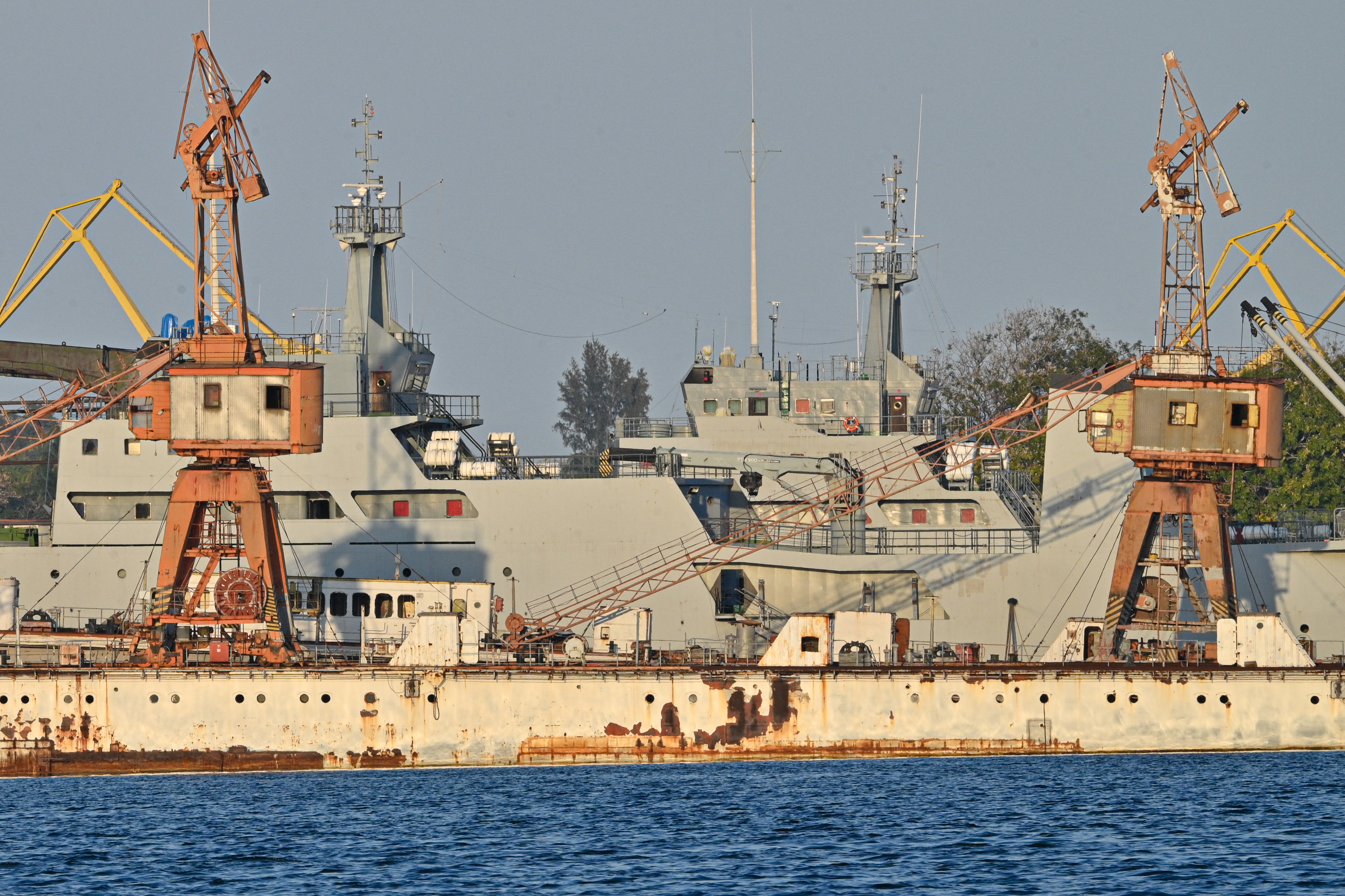 Cuban coast guard ships docked at the port of Havana on Wednesday. (Adalberto Roque/AFP/Getty Images)