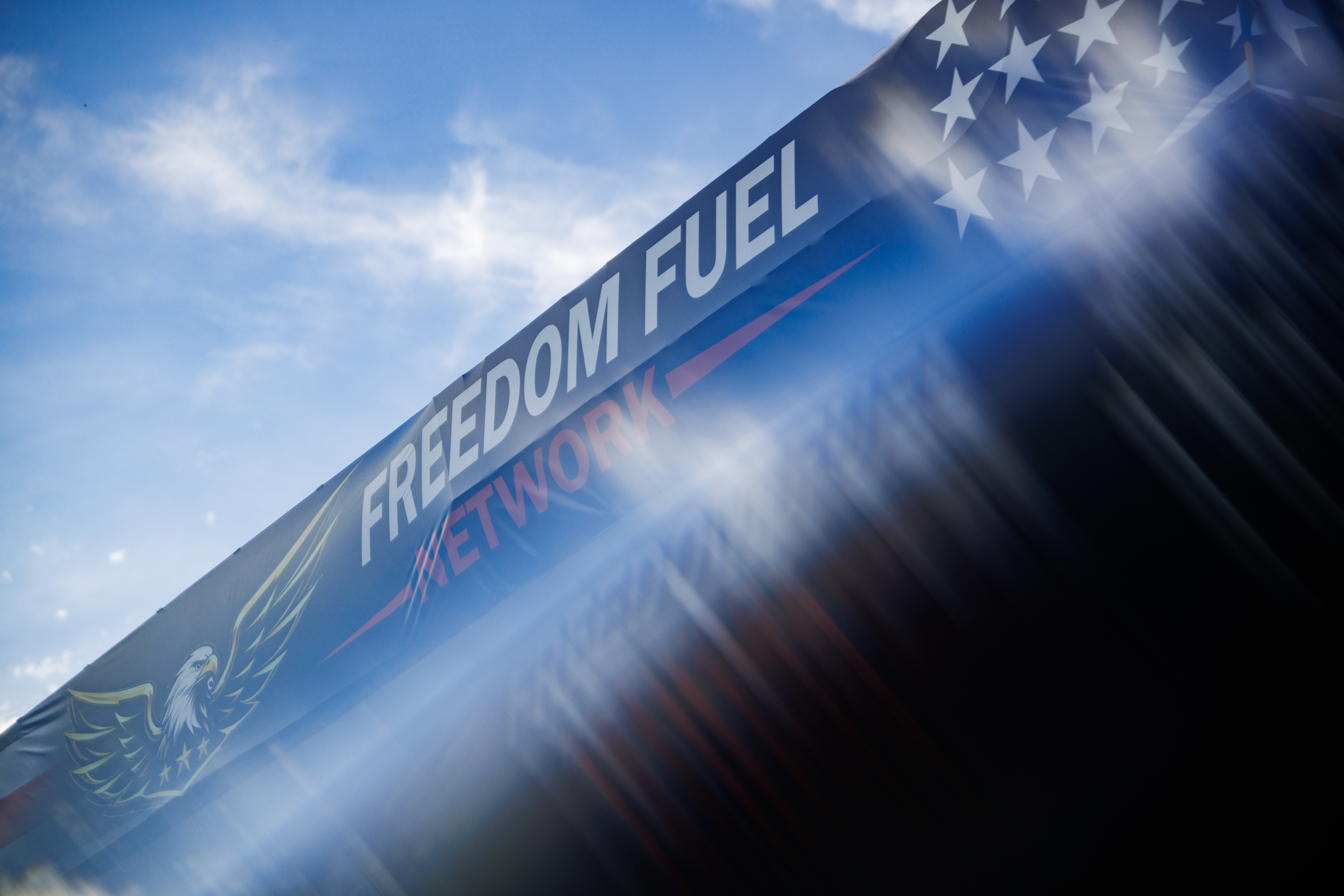 A Freedom Fuel gas station in Bristol, Pennsylvania. (Hannah Beier/For the Washington Post)