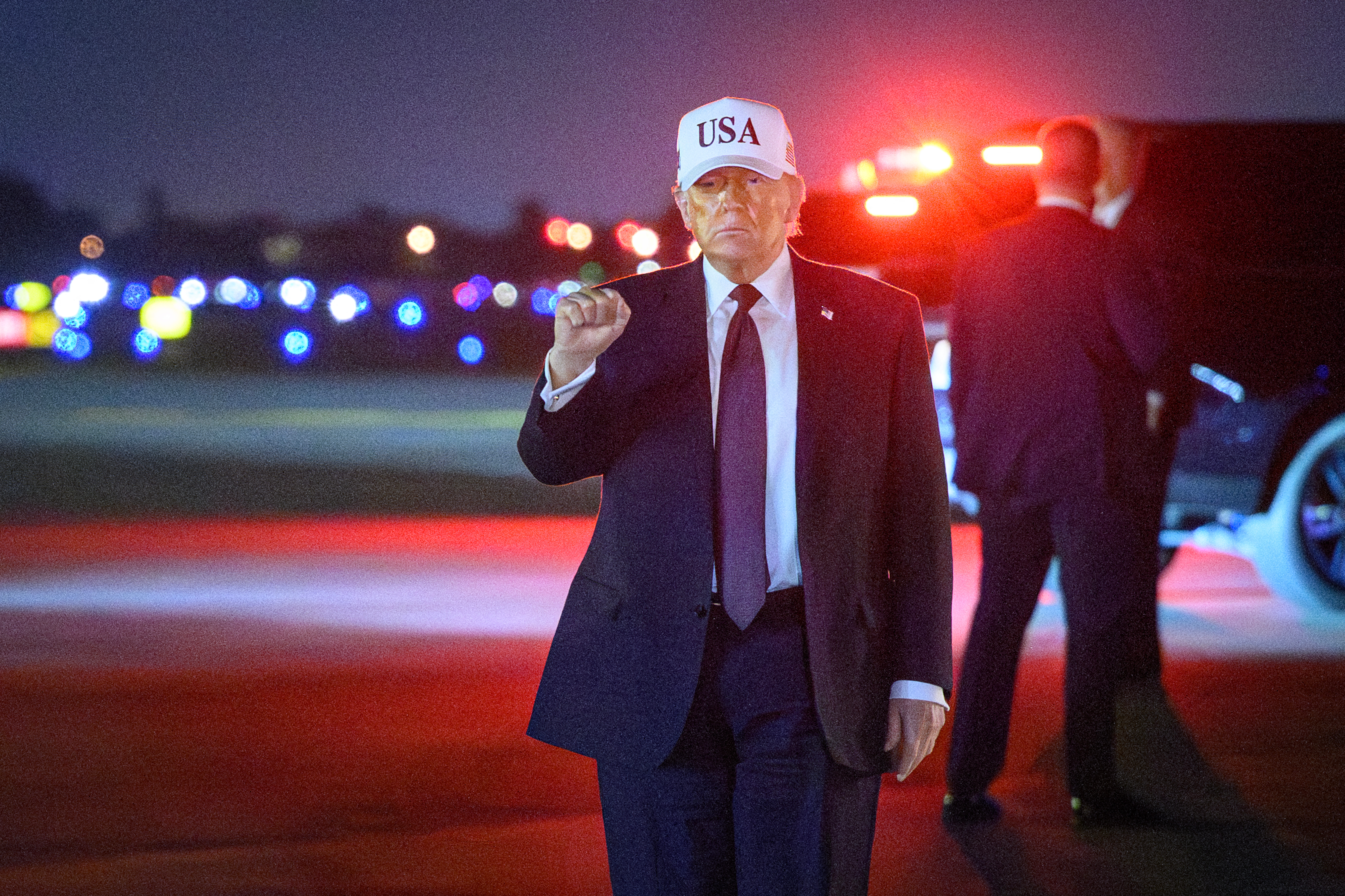 President Donald Trump in West Palm Beach, Fla., on Saturday evening. (Mandel Ngan/AFP/Getty Images)