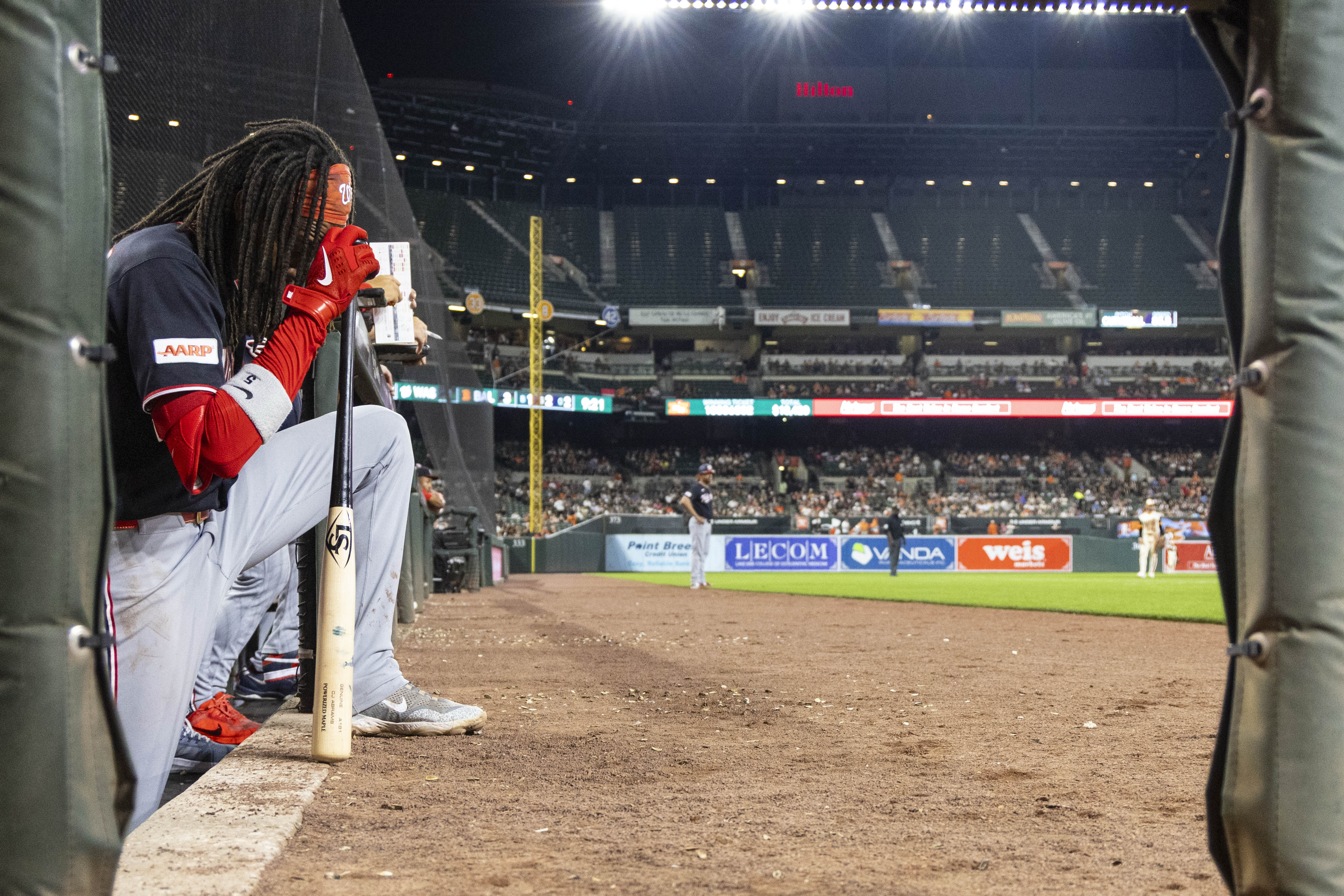 CJ Abrams struck out three times for the Nationals, who were held to five hits. (Lexi Thompson/Imagn Images/Reuters Connect)