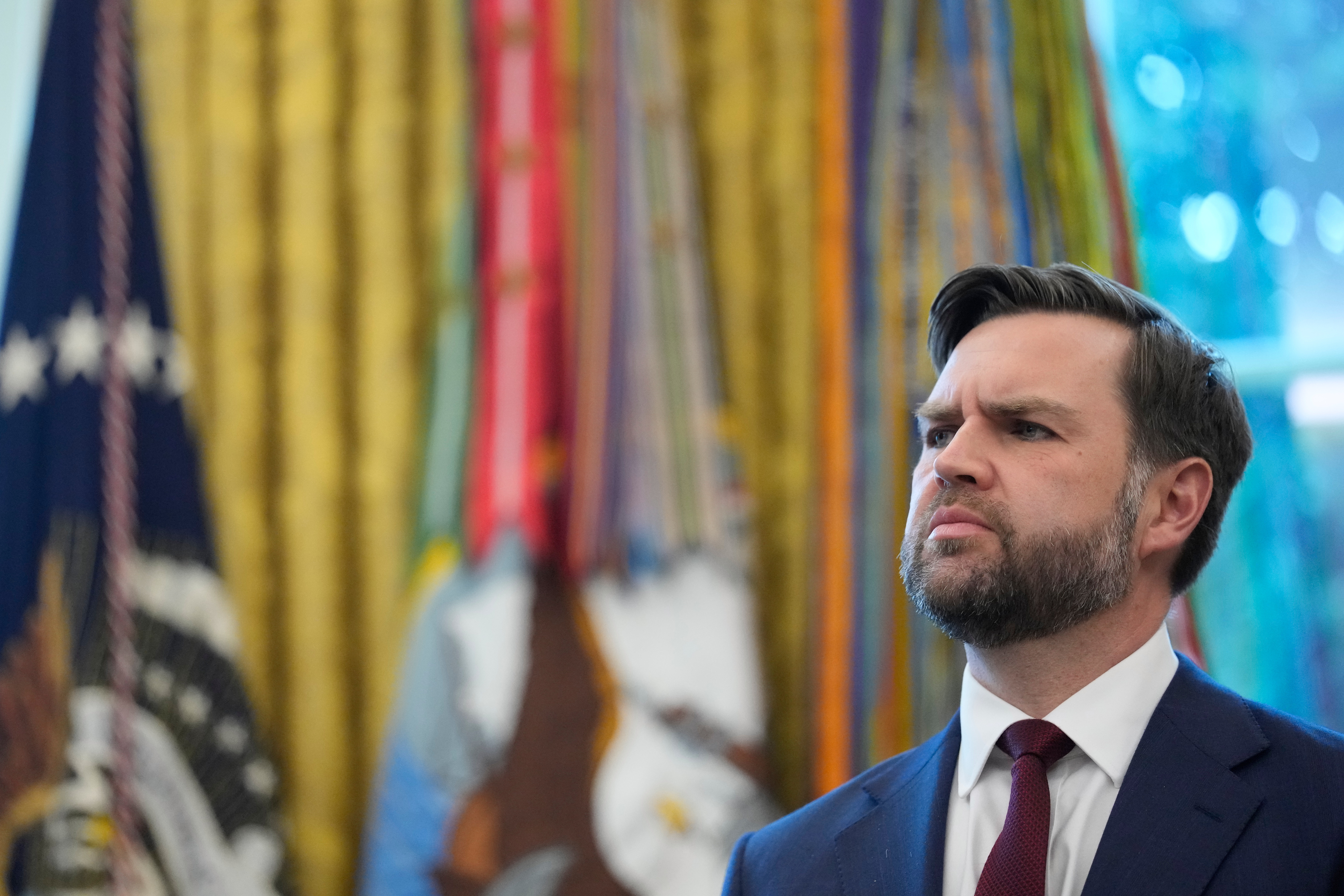 In his new book, Vice President JD Vance describes his religious journey from loose evangelicalism to teenage Pentecostalism to atheism to Catholicism. (Julia Demaree Nikhinson/AP)