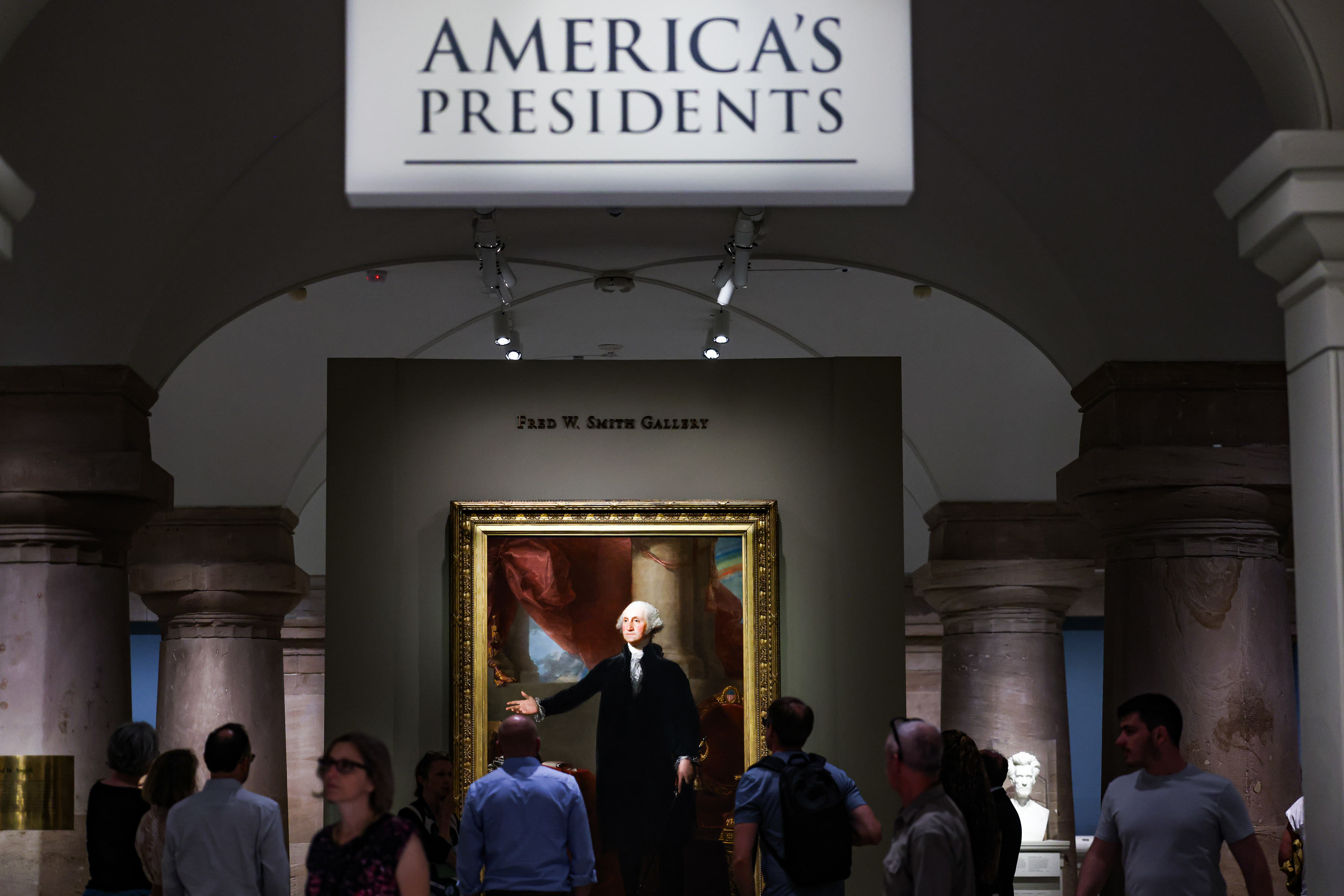 “America’s Presidents” at the National Portrait Gallery is reopening after a month-long refresh. (Valerie Plesch/For The Washington Post)