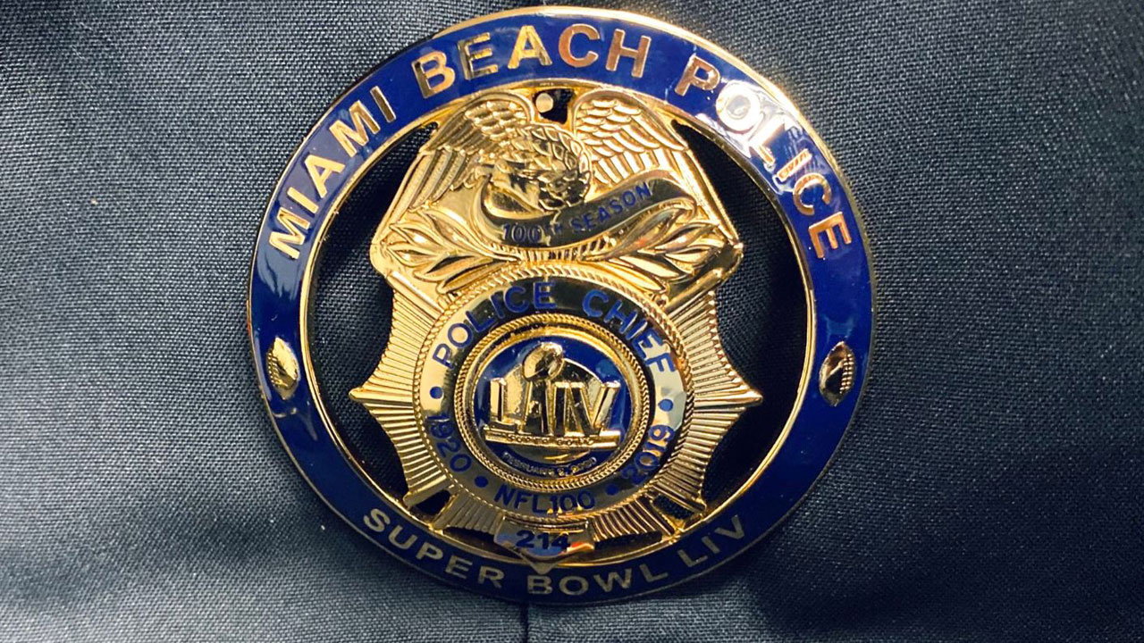 Miami Beach officers get new Super Bowl LIV badges, image size:1280x720