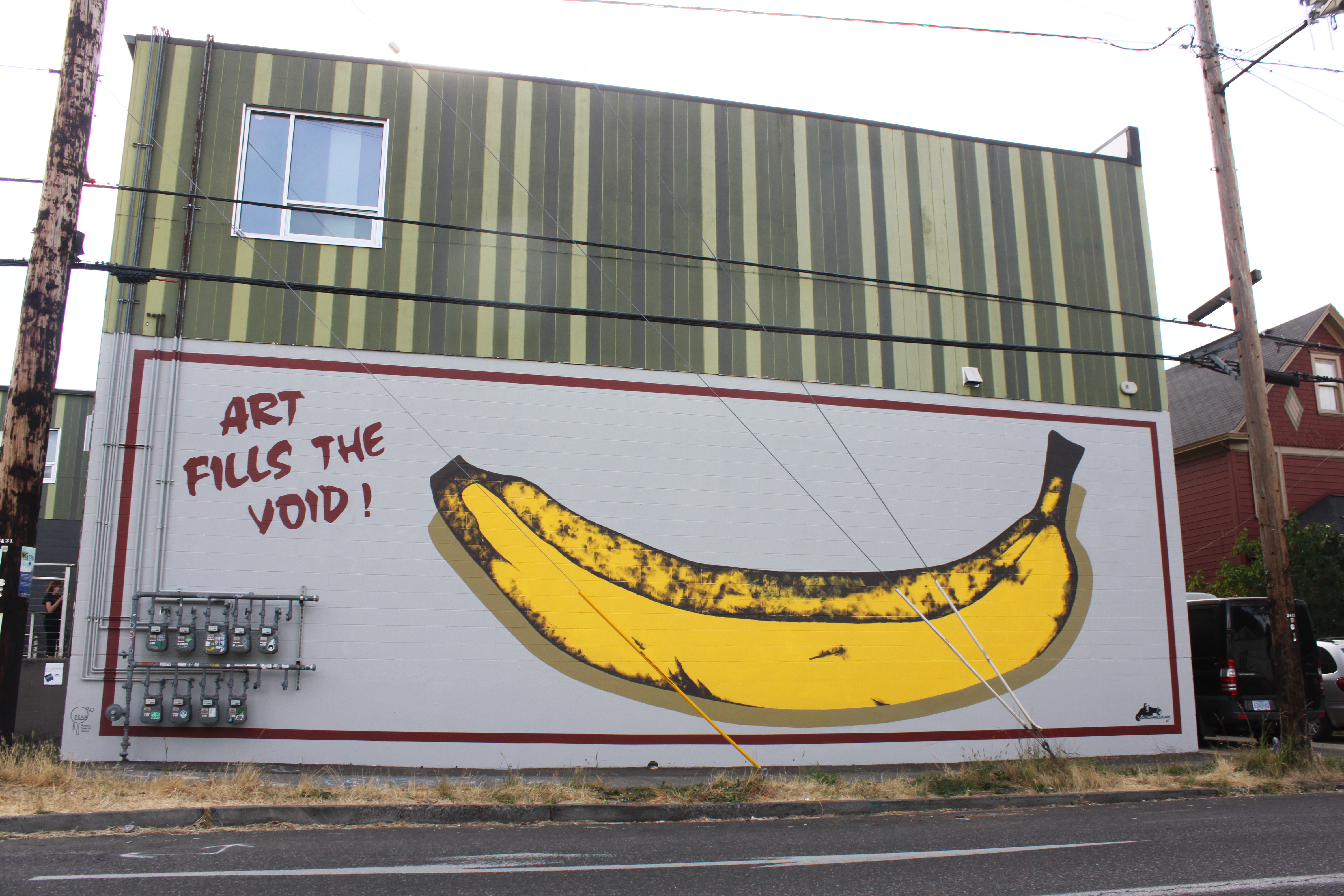 The Banana Mural on Southeast Division Bruised by Vandals